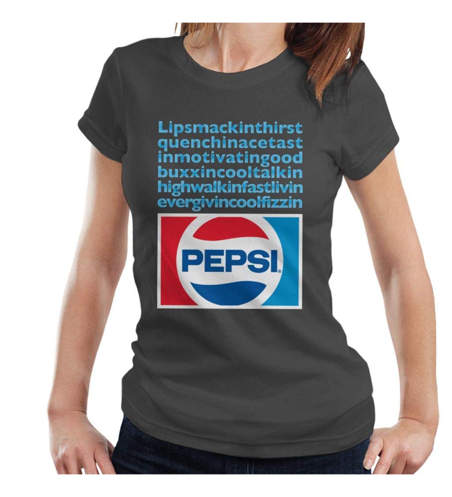 All+Every Pepsi Lip Smackin Thirst Quenchin Women's T-Shirt XXL Charcoal - Buy Online on SooperMarket.com