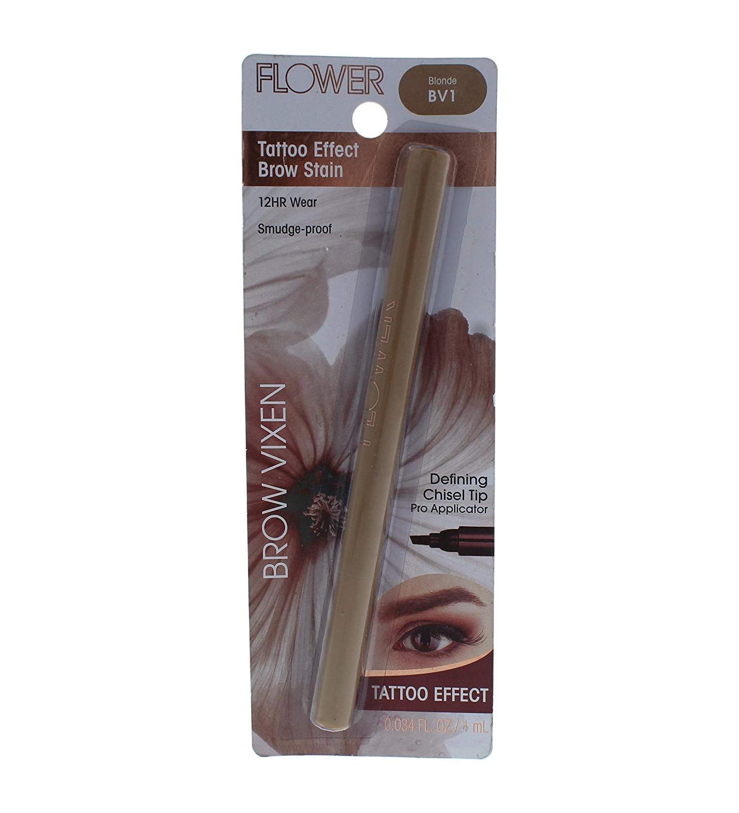Flower Beauty Brow Vixen Tattoo Effect Stain - Blonde | Smudge Proof, 12 Hr Wear Brow Makeup with Aloe Vera & Vitamin E - Buy Online on SooperMarket.com