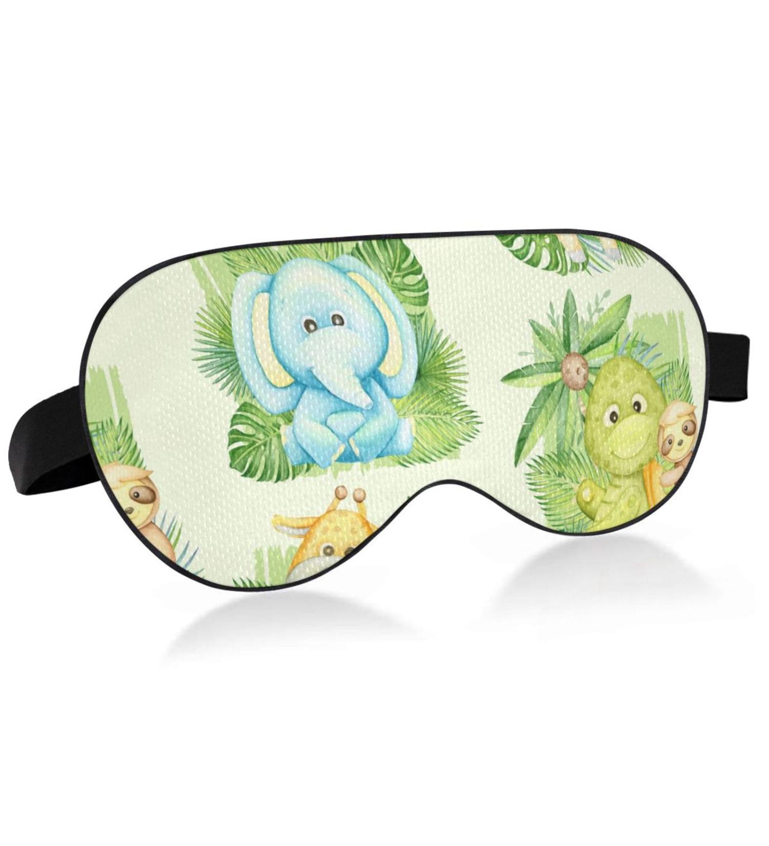 Haskirky Light Blocking Eye Mask - Breathable & Adjustable for Adults, Perfect for Travel, Yoga, Meditation - Cartoon Animals Design - Buy Online on SooperMarket.com