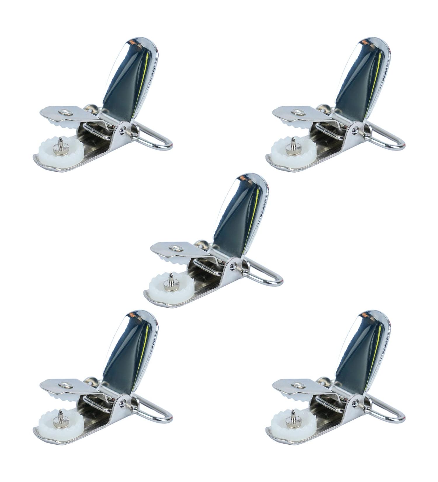 MELOTOUGH 1 Inch Plated Suspender Clips Pacifiers Clips with Plastic Gripping Teeth(5 PCS) - Buy Online on SooperMarket.com