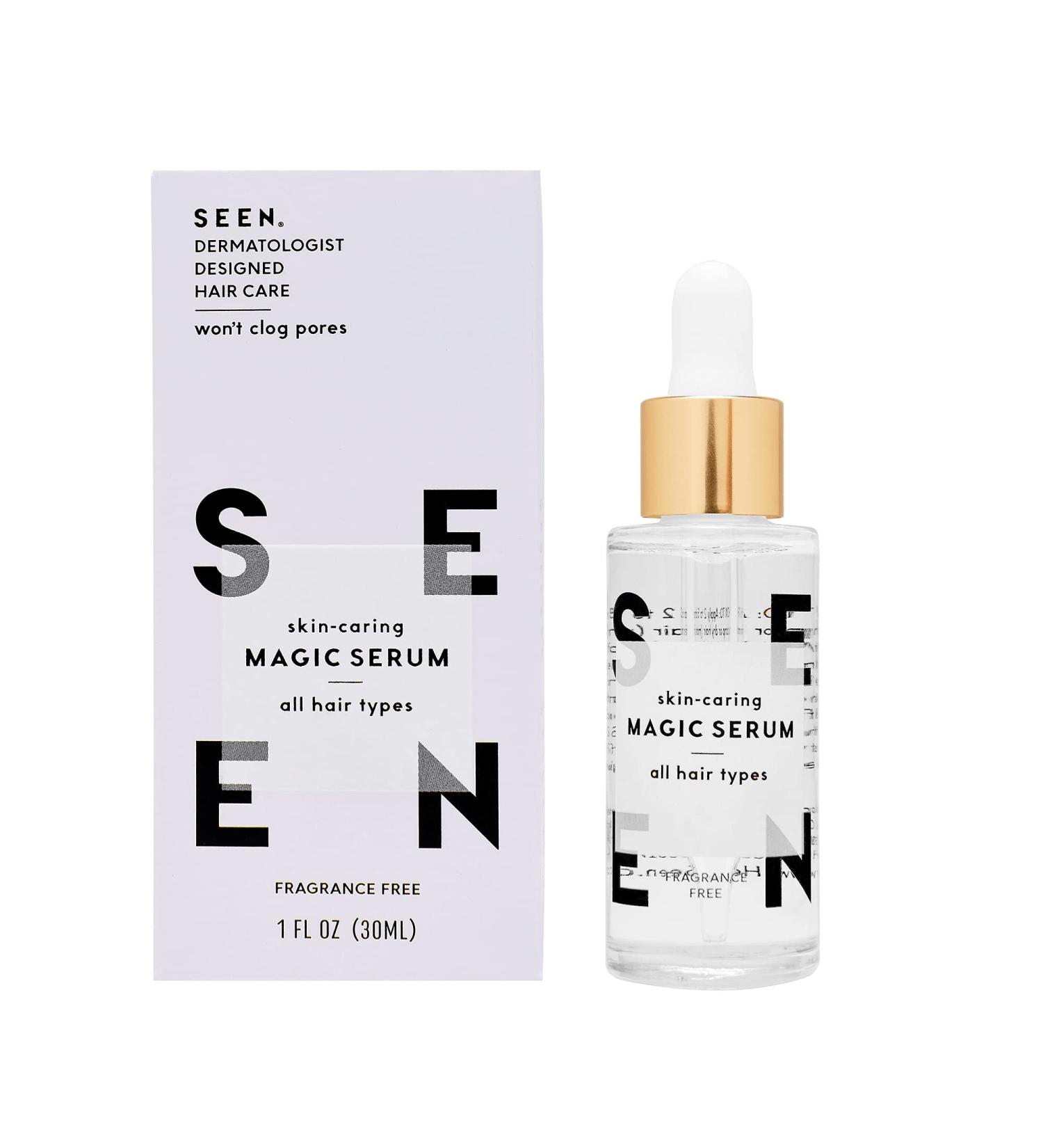 SEEN Magic Serum - Fragrance-Free Hair Serum for Sensitive Skin - Non-Comedogenic & Sulfate-Free - Anti-Frizz Formula by Dermatologist - Developed for Eczema and Acne Prone Skin - Buy Online on SooperMarket.com
