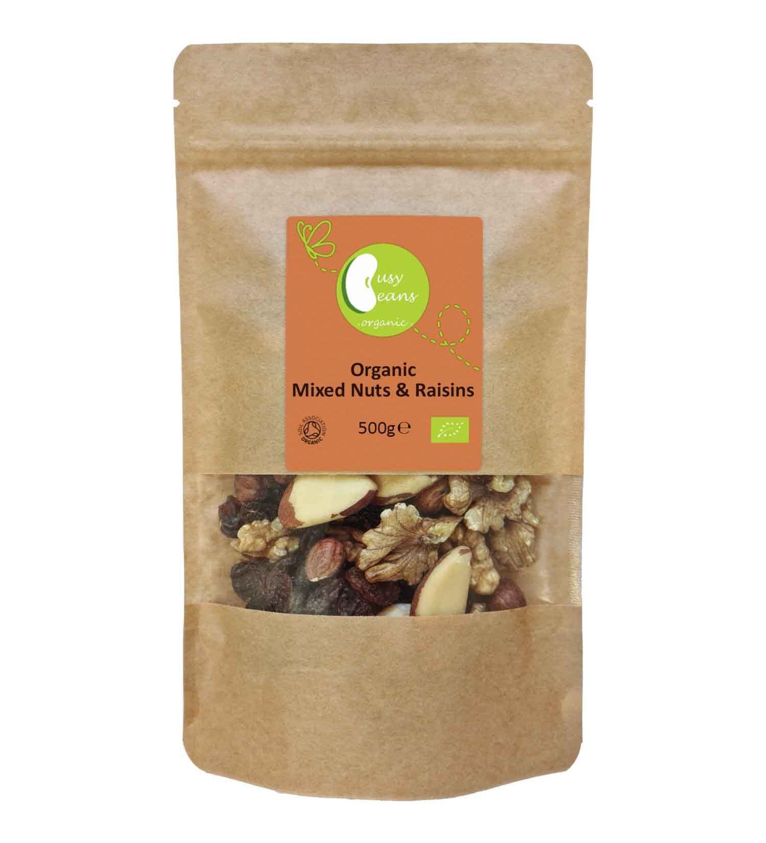 Organic Mixed Nuts & Raisins - Certified Organic - by Busy Beans Organic (500g) - Buy Online on SooperMarket.com