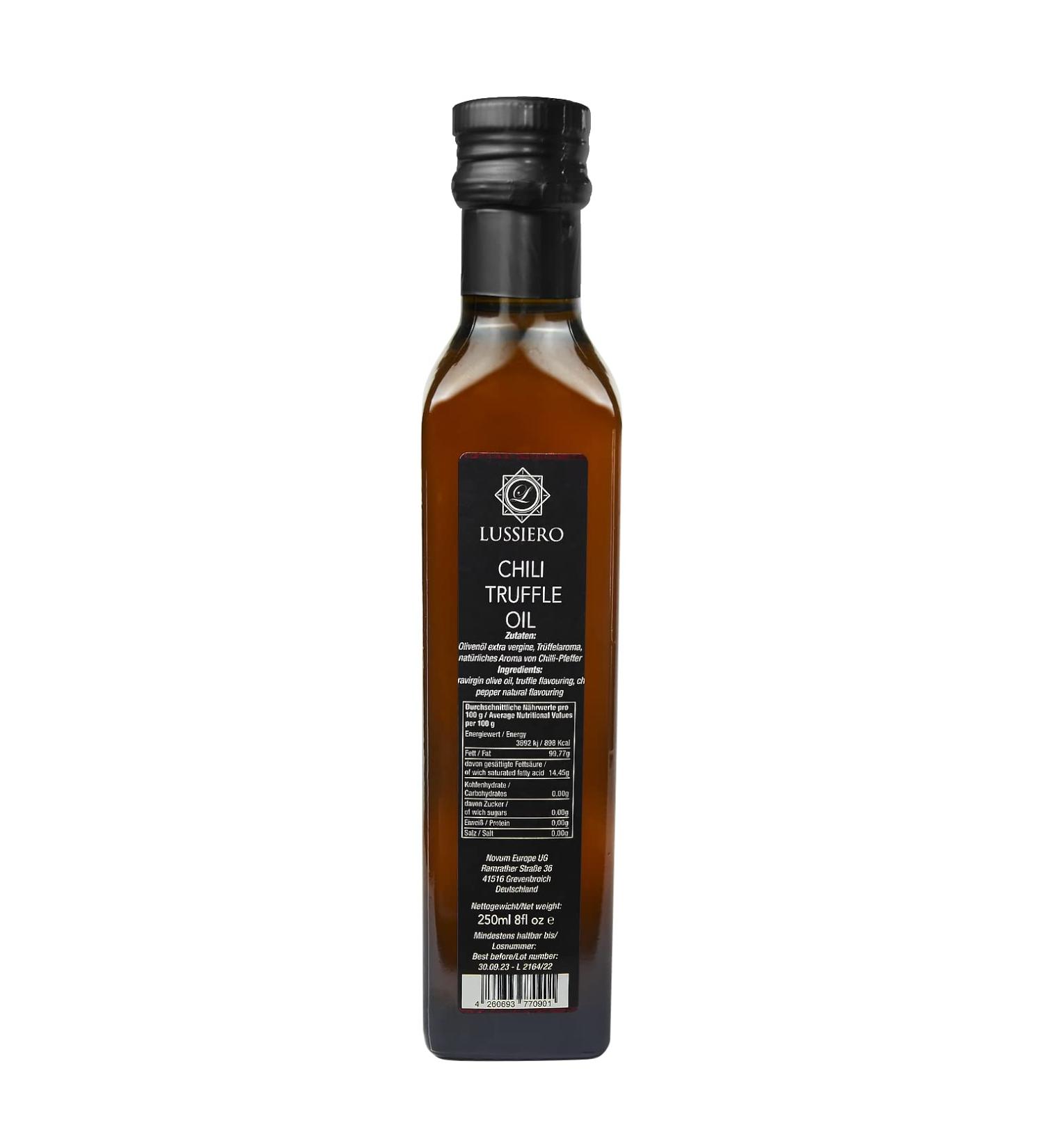 Lussiero Chili Truffle Oil - White Truffle & Fiery Chili Extra Virgin Olive Oil 250ml | Premium Gourmet Flavor - Buy Online on SooperMarket.com