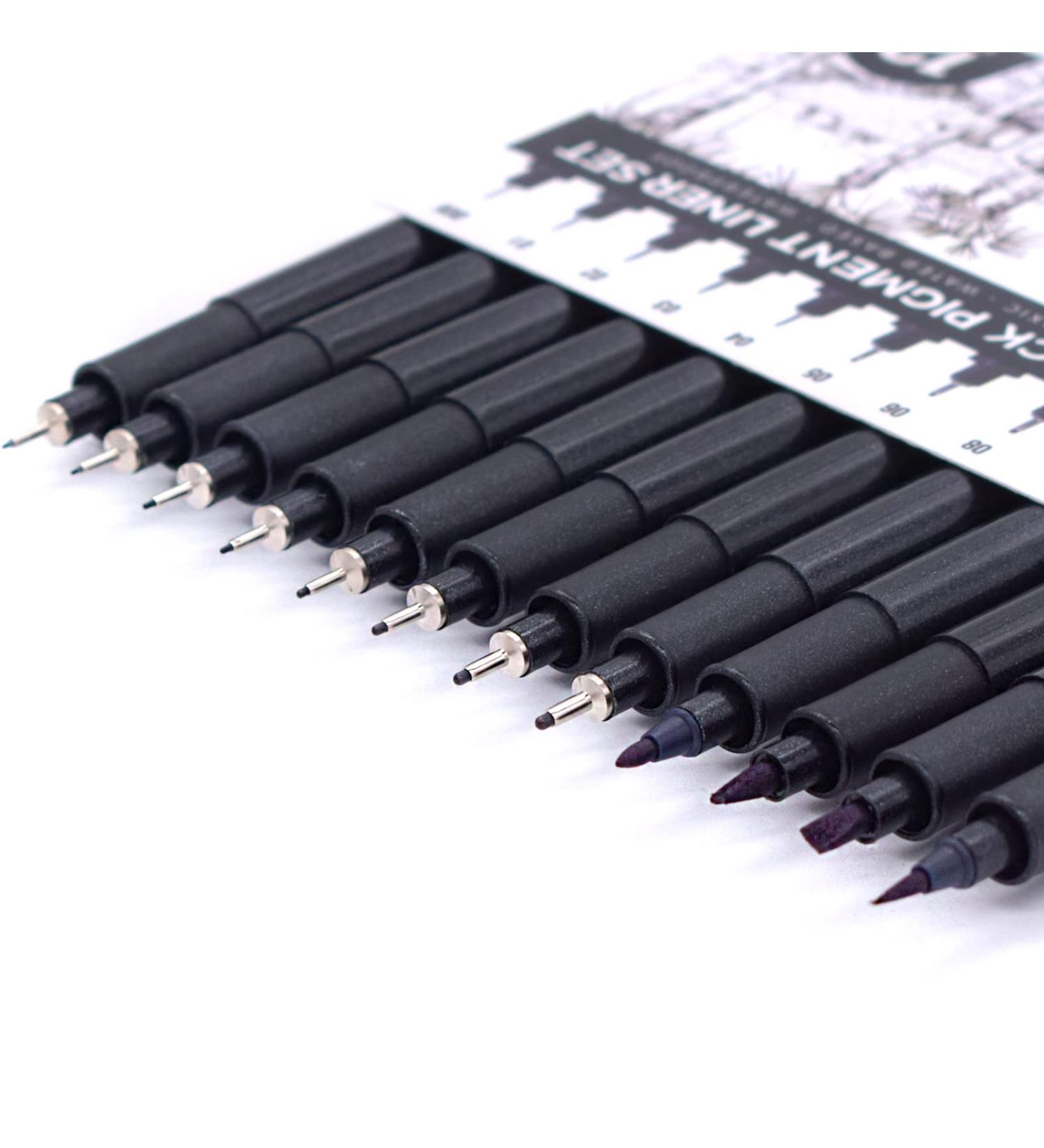 YISAN Black Drawing Pens Set - 12 Art Fineliner Ink Micro-Pens for Sketching & Technical Drawing - Buy Online on SooperMarket.com