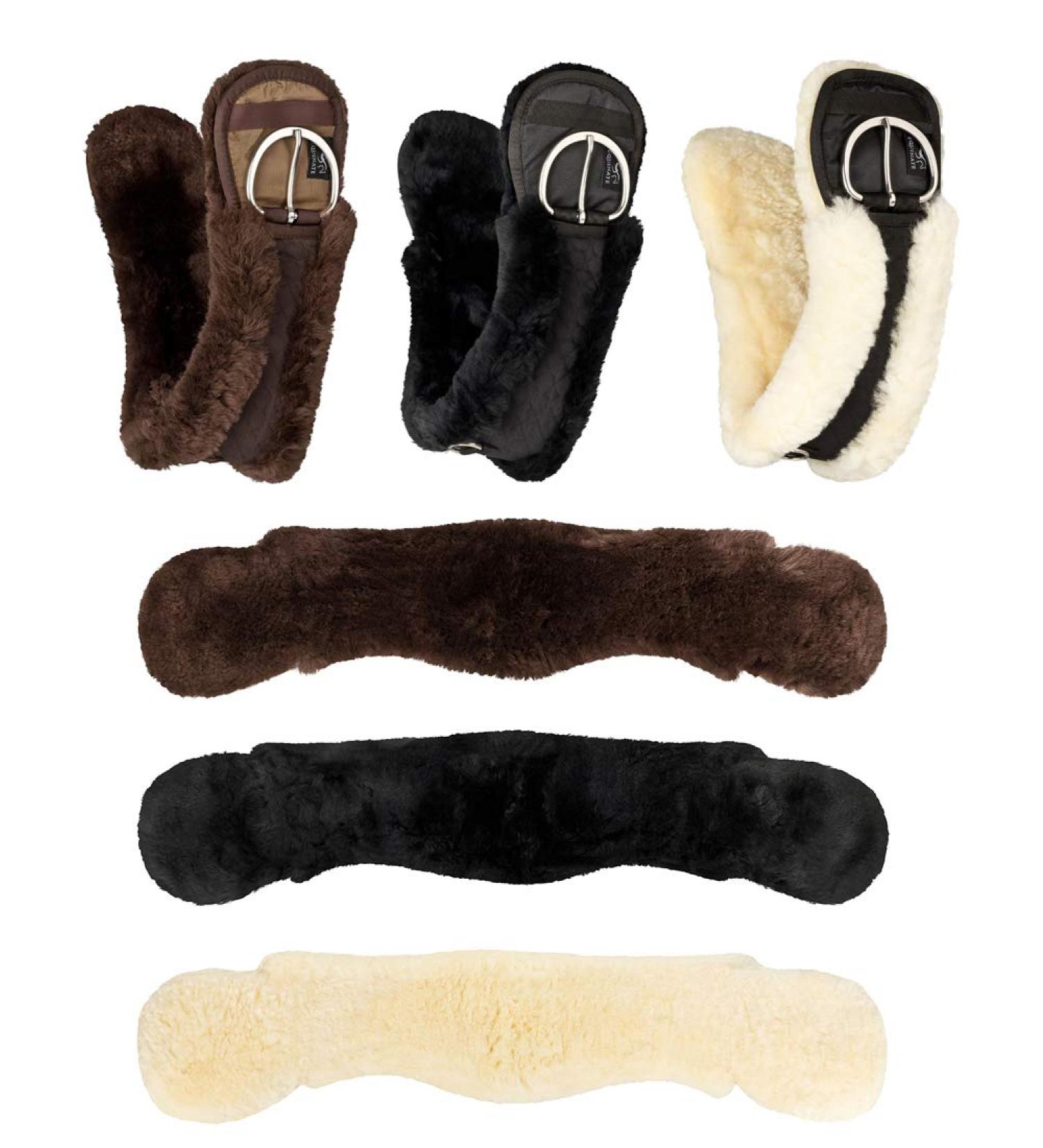 Equinate Western Moon Belt - Anatomical Real Lambskin Saddle Strap | Short Belt | 65-90 cm | Brown & Black - Buy Online on SooperMarket.com