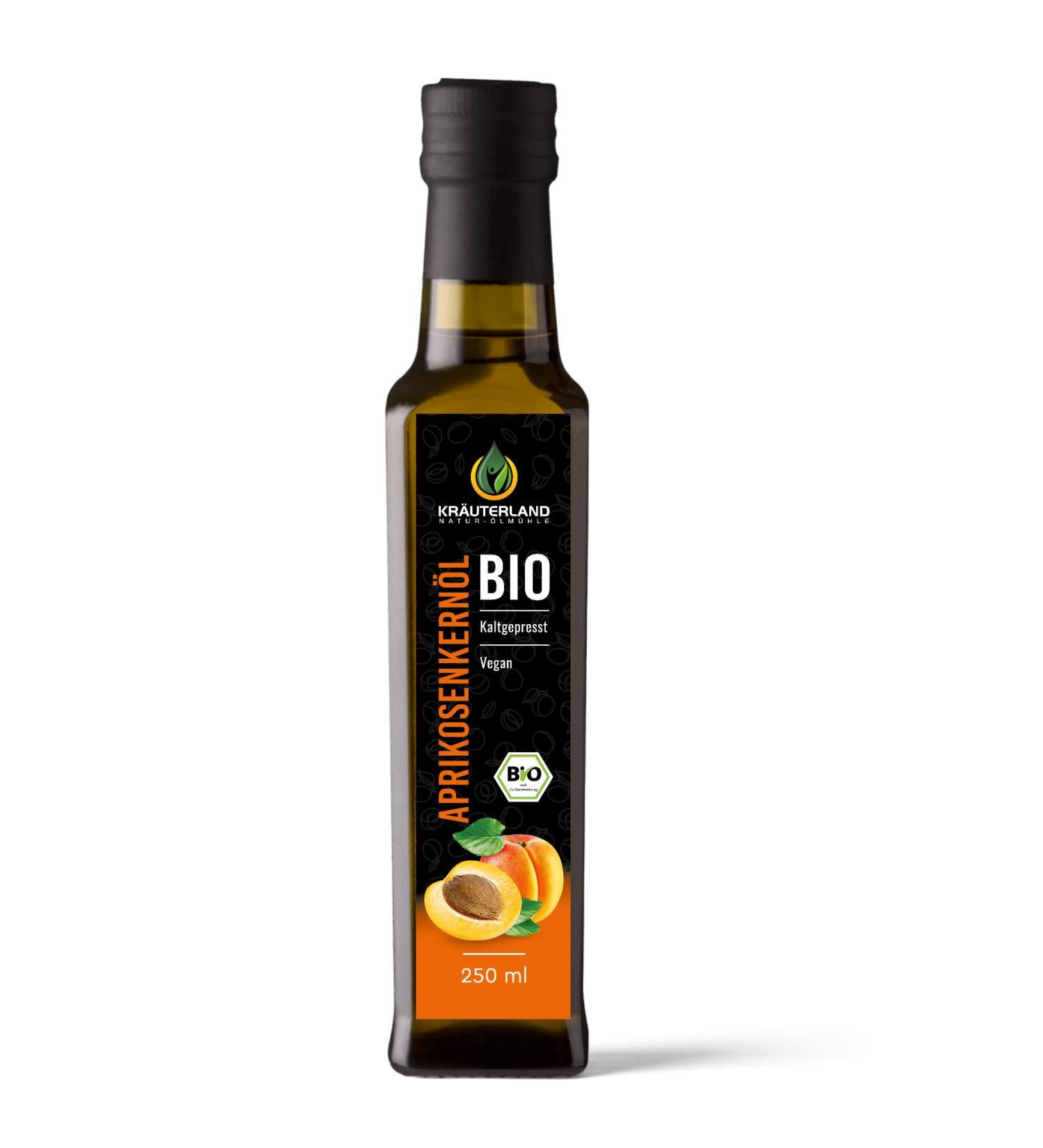 Herbal Land Bio Apricot Kernel Oil 250ml - Cold-Pressed Natural Cooking & Baking Oil | Premium Skin & Hair Cosmetics - Buy Online on SooperMarket.com