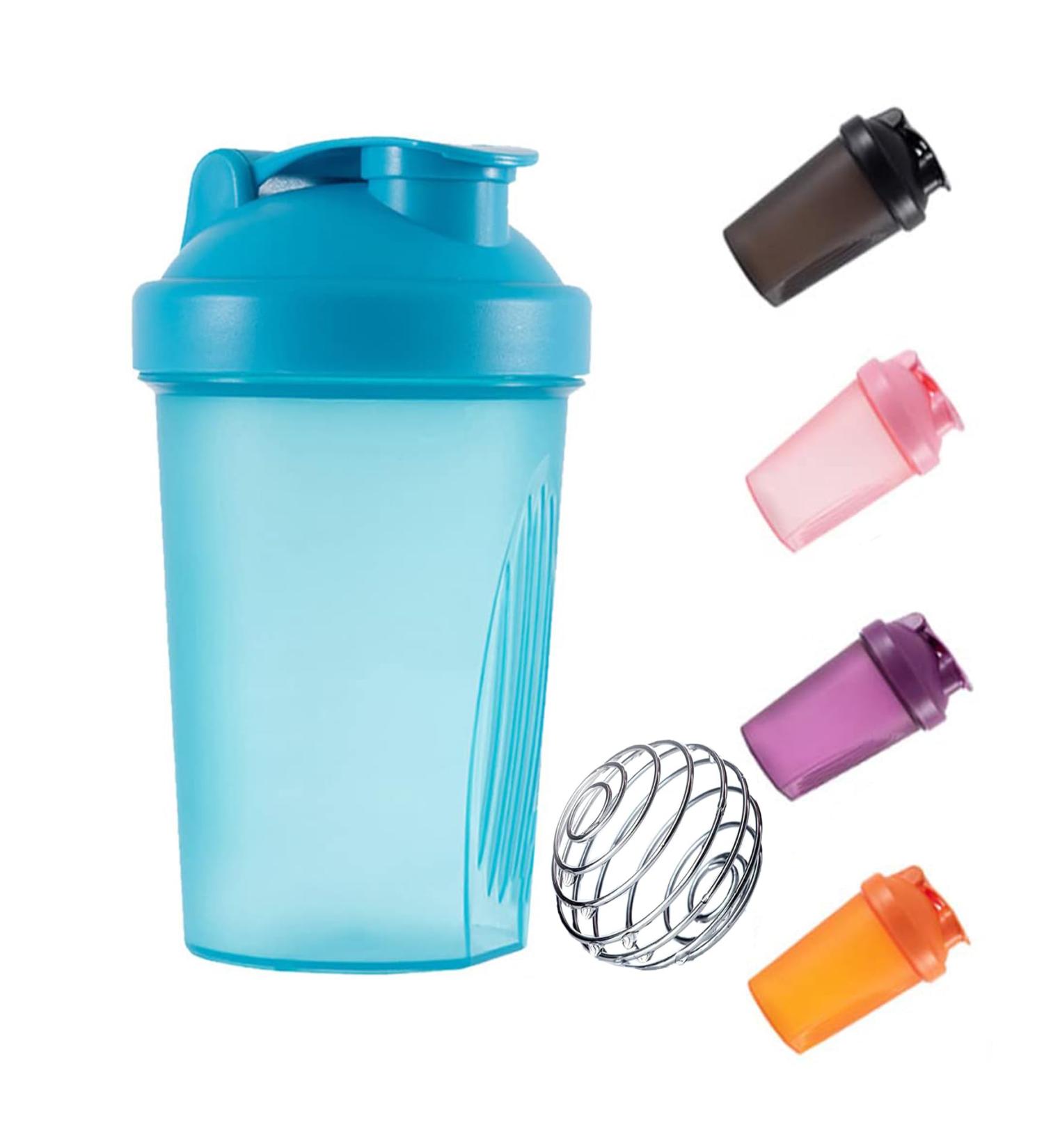 KANGSIT Protein Shaker Bottle with Stainless Steel Mixing Ball BPA- and DEHP-free Leakproof Flip On Lid- Protein & Supplement Shaker Bottle 400ml Blue - Buy Online on SooperMarket.com