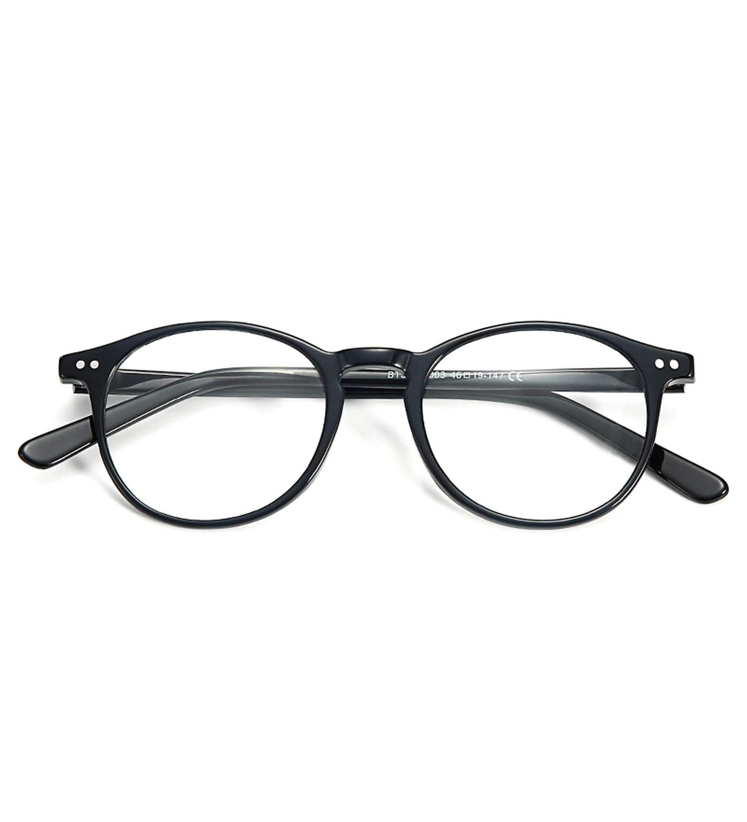 ZENOTTIC Vintage Round Glasses Frame - Retro Clear Lens Nerd Glasses for Men & Women - C3 Black - Stylish & Prescription-Free - Buy Online on SooperMarket.com