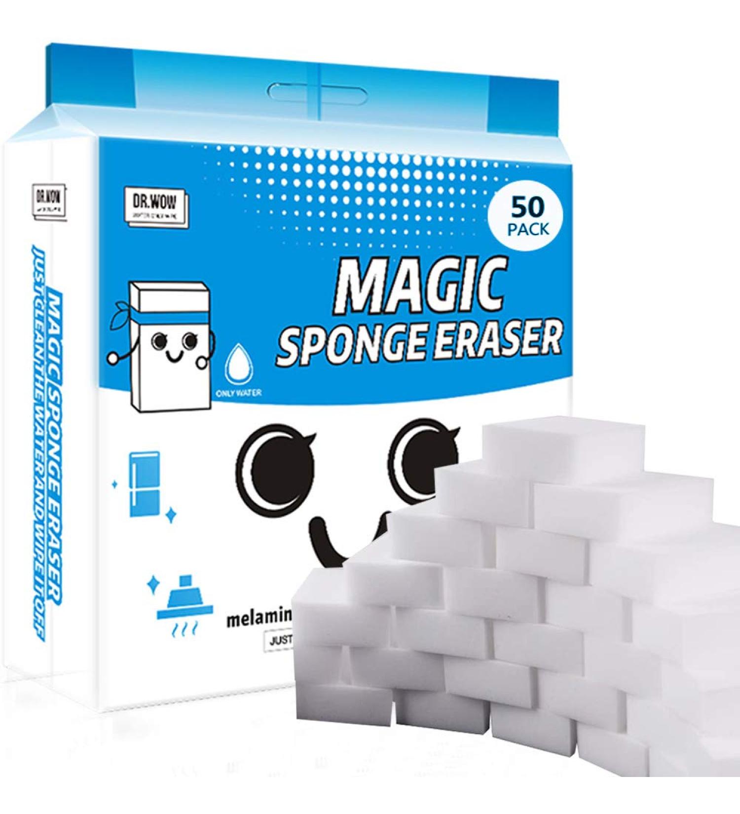 Dr.WOW Magic Sponge Eraser 50 Pcs/lot Multi-Functional Melamine Foam Cleaner 100x70x30mm - Buy Online on SooperMarket.com