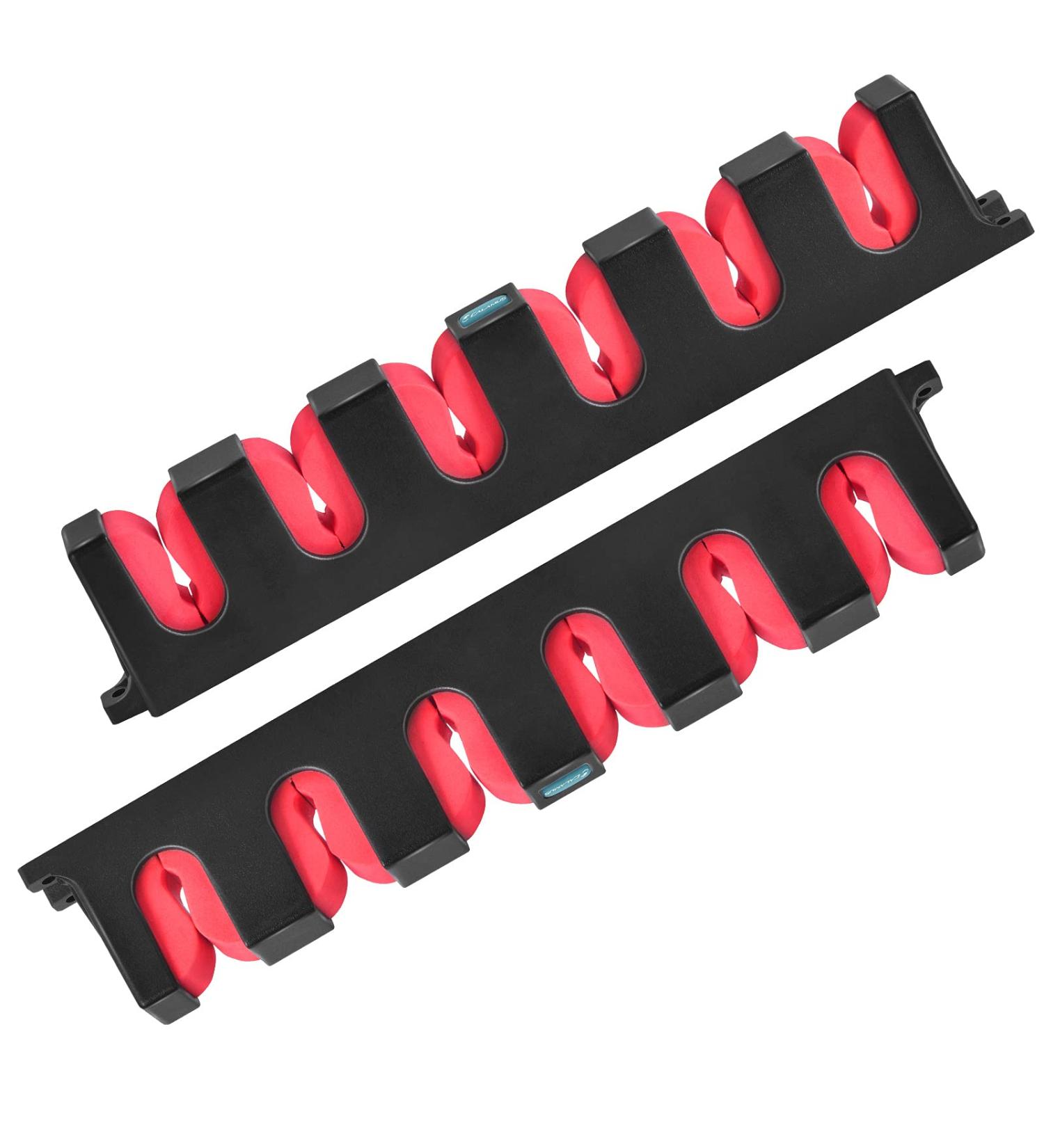 Calamus Horizontal Fishing Rod Holder - Wall Mounted Rack for 6 Rods/Combos, 13.6 Inches - Garage Storage Solution - Buy Online on SooperMarket.com