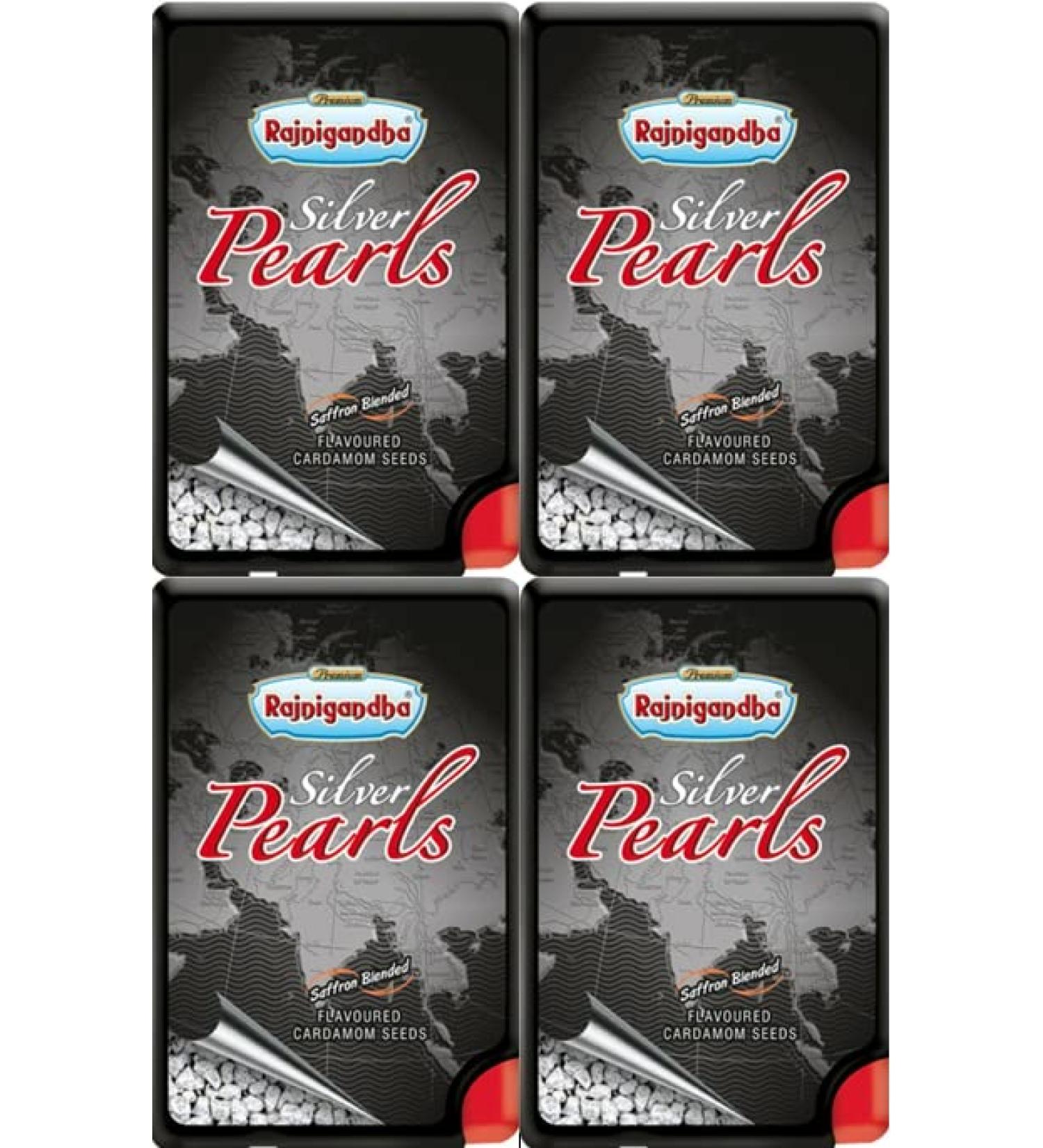4 x Rajnigandha Silver Pearls - Saffron Blended Cardamom Seeds Mouth Freshener - Buy Online on SooperMarket.com
