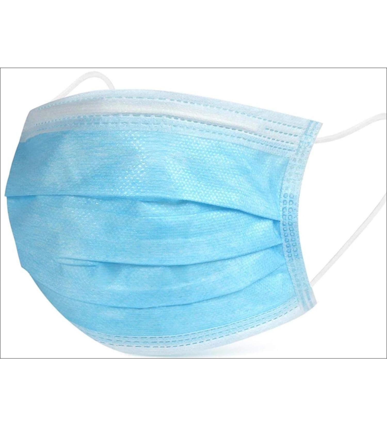 50-Piece Disposable Procedural Face Masks for Mouth and Nose Safety Protection - 3-Layer Filter Barrier - Manufactured and Sold by DecoPro - Buy Online on SooperMarket.com
