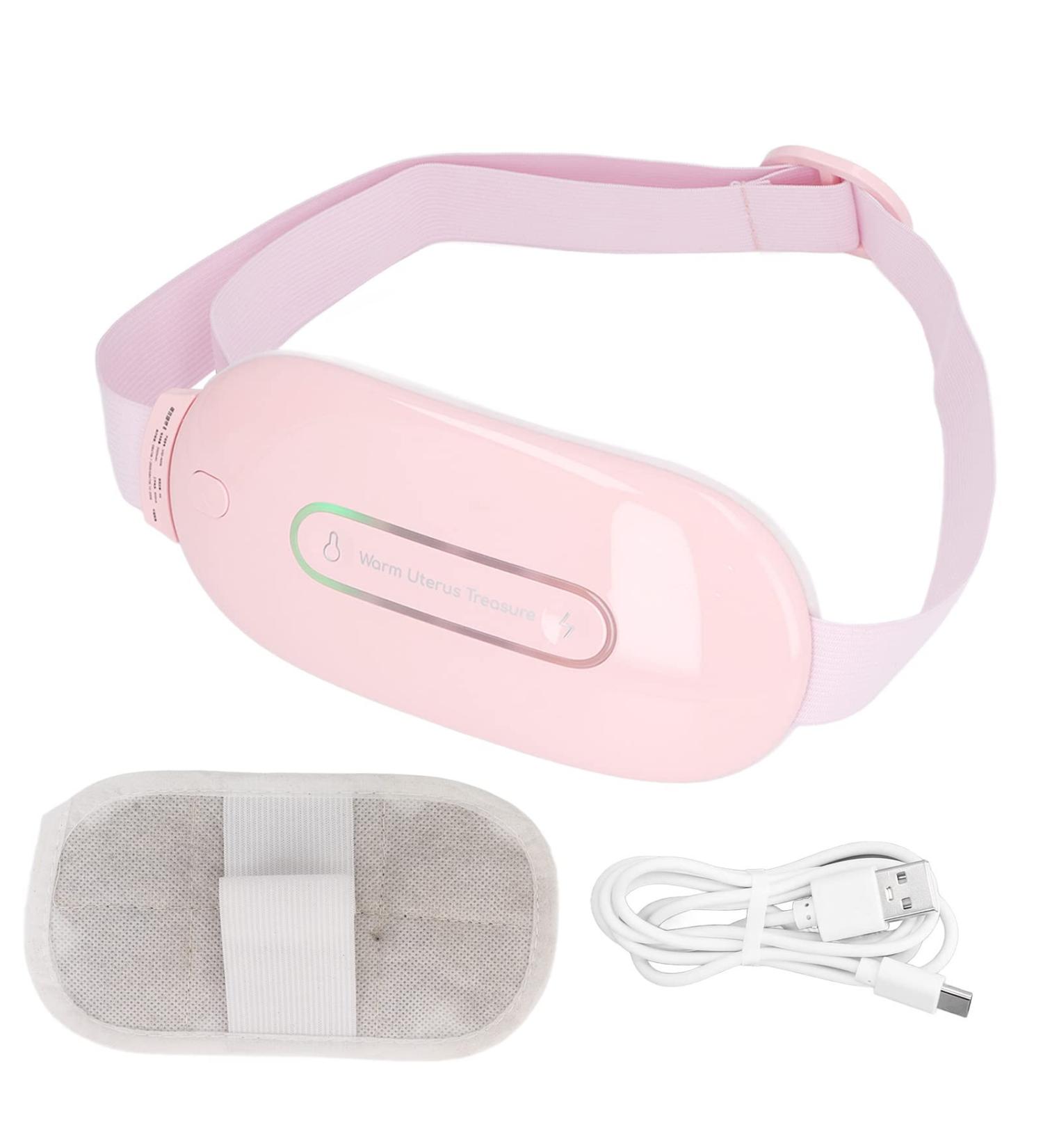 YUECOOM Electric Menstrual Heating Belt - USB Charging 3 Gears Fast Warming & Intelligent Massage for All Ages - Comfort for Men Women & Kids - Pink - Buy Online on SooperMarket.com