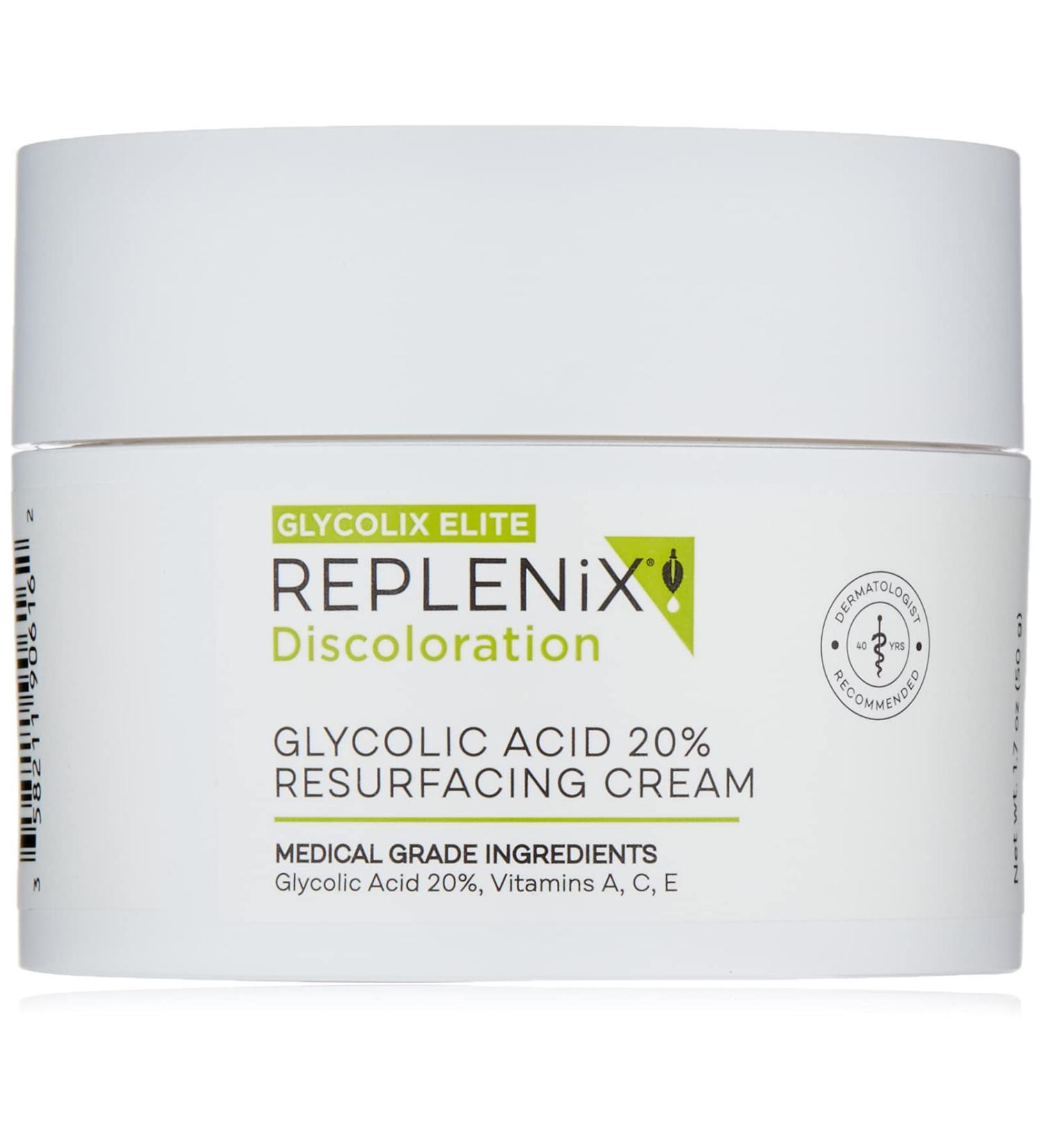 Replenix Glycolic Acid 20% Resurfacing Cream - Skin Renewing Moisturizer 1.7 Oz - Buy Online on SooperMarket.com