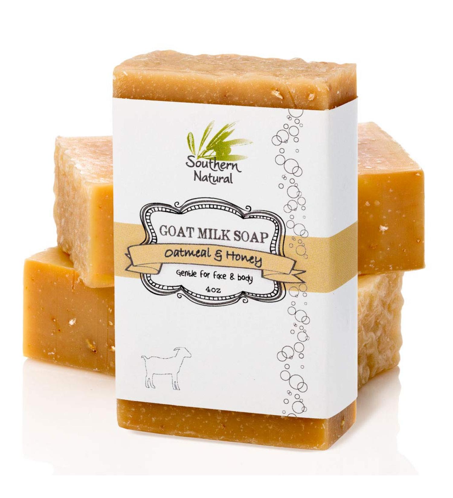 Unscented Goat Milk Oatmeal Soap Bar (3 Pack) for Eczema & Sensitive Skin - Colloidal Oatmeal & Honey, 4-4.5 oz Bars - Buy Online on SooperMarket.com