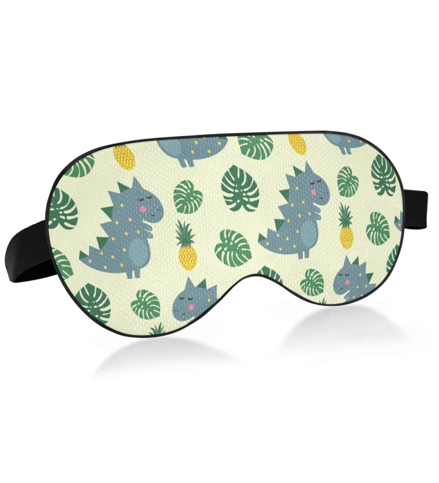 Haskirky Light Blocking Eye Mask for Adults - Breathable & Adjustable | Ideal for Travel, Yoga, Meditation | Comfortable Deep Sleep Aid with Dinosaur Cartoon Design - Buy Online on SooperMarket.com