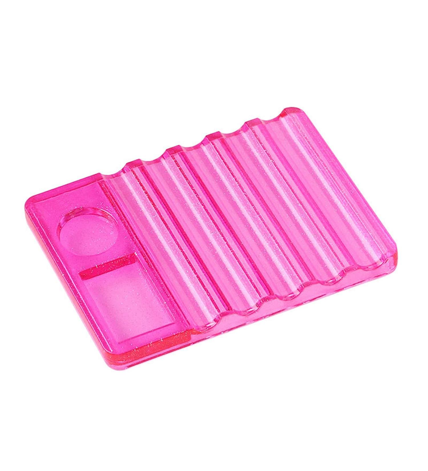 Worparsen Nail Art Palette Eye-catching Vivid 7 Slots Nail Art Brush Holder Compatible with Women Pink - Buy Online on SooperMarket.com