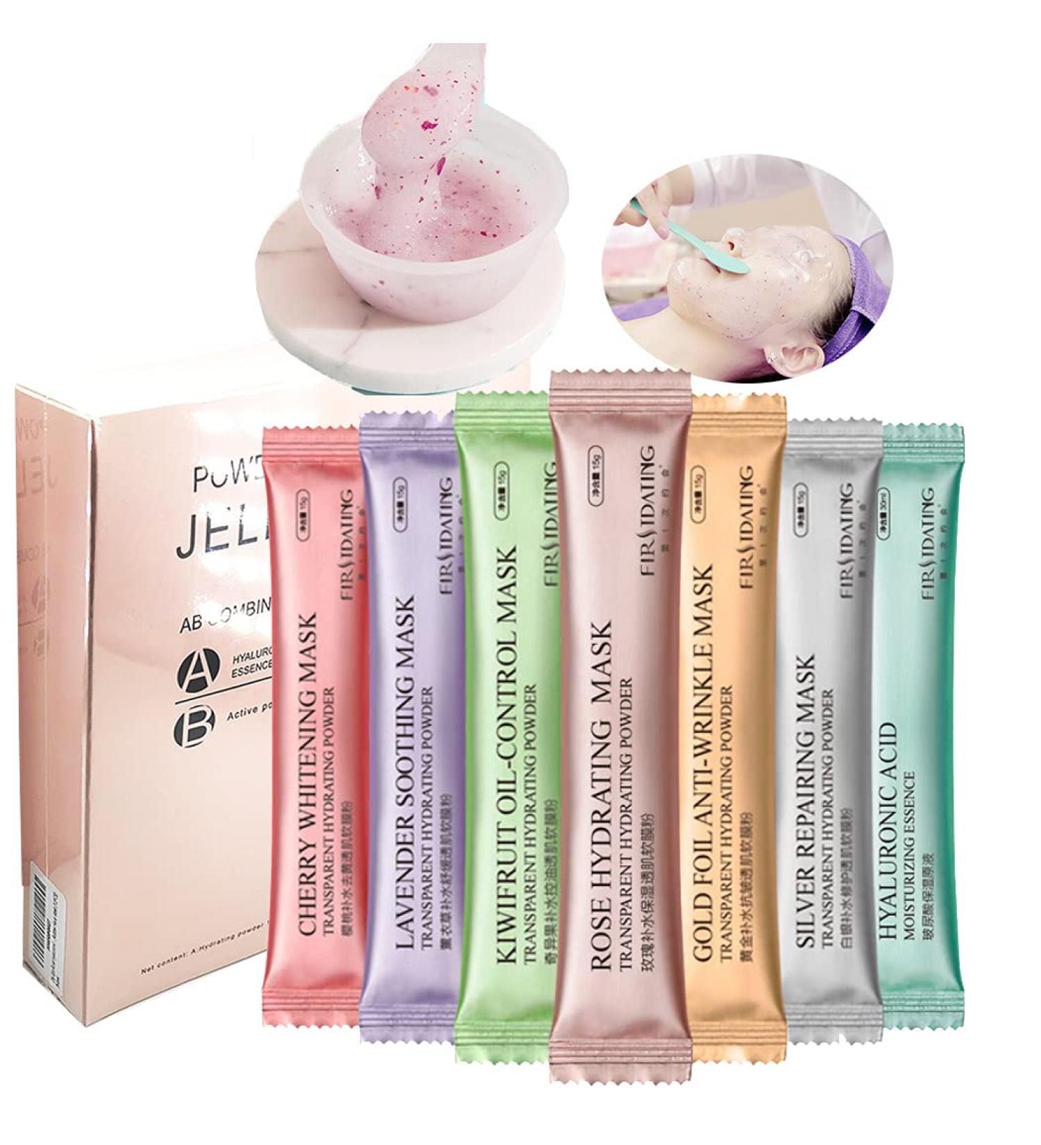 Diy Spa Rose Hyaluronic Acid Hydro Jelly Facial Mask Powder Collagen Vitamin C Peel off Rubber Face Mask - 12 Sacks - Buy Online on SooperMarket.com
