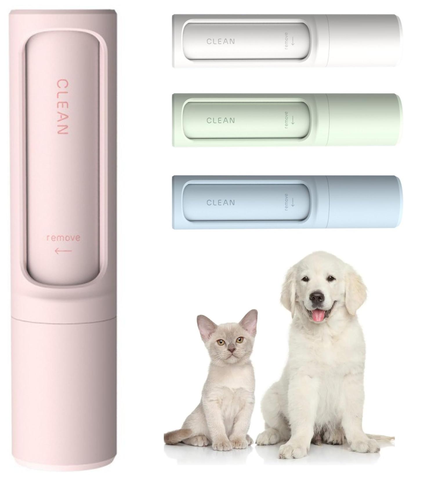 Lilo & Filou Travel Size Lint Roller - Self-Cleaning Reusable Clothing Brush for Pet Hair - Cat & Dog Hair Remover - Babyrosa - Buy Online on SooperMarket.com