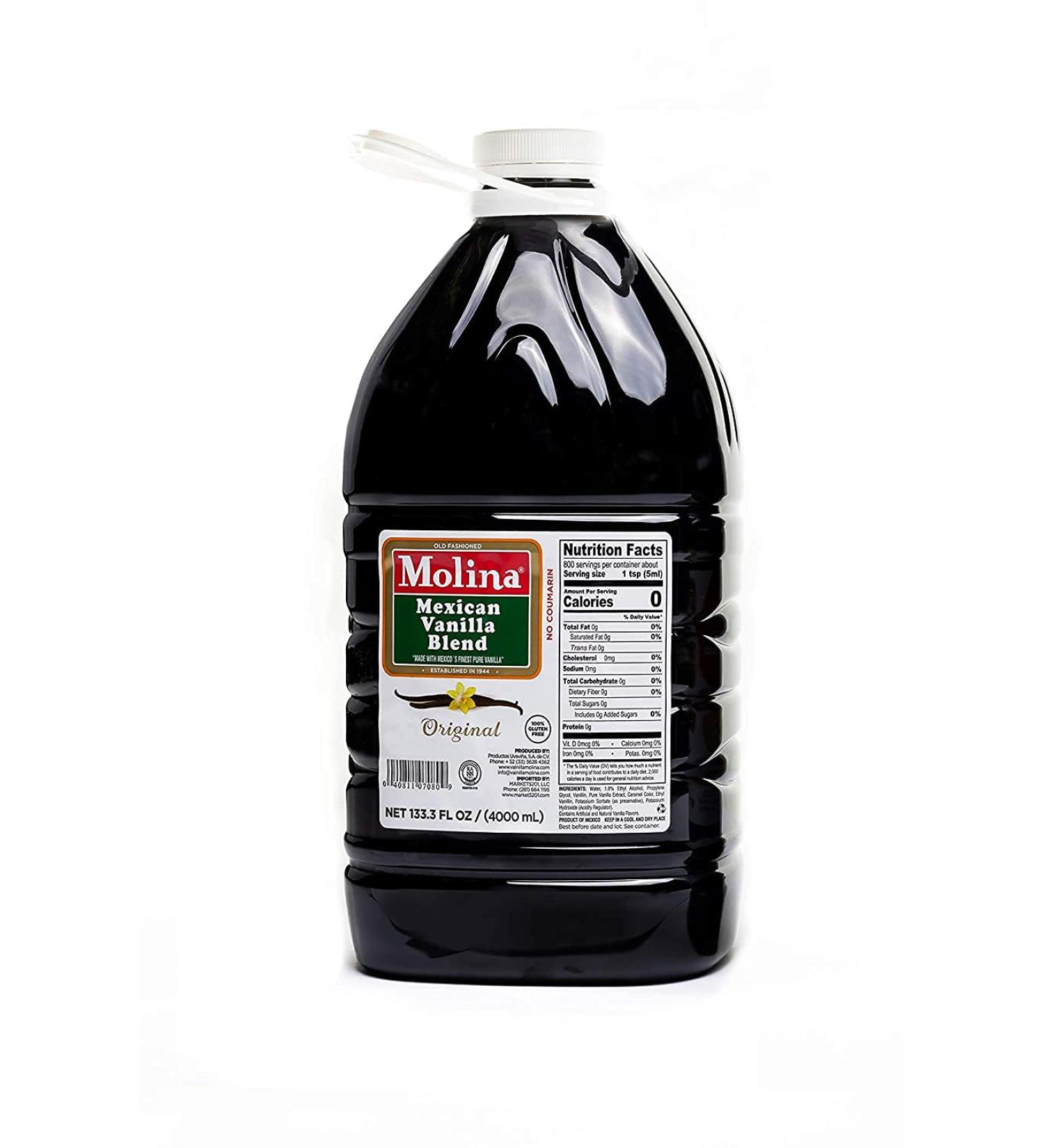 Molina Mexican Vanilla 133.3 FL oz (4000ml) - Premium Quality Vanilla Extract - Buy Online on SooperMarket.com