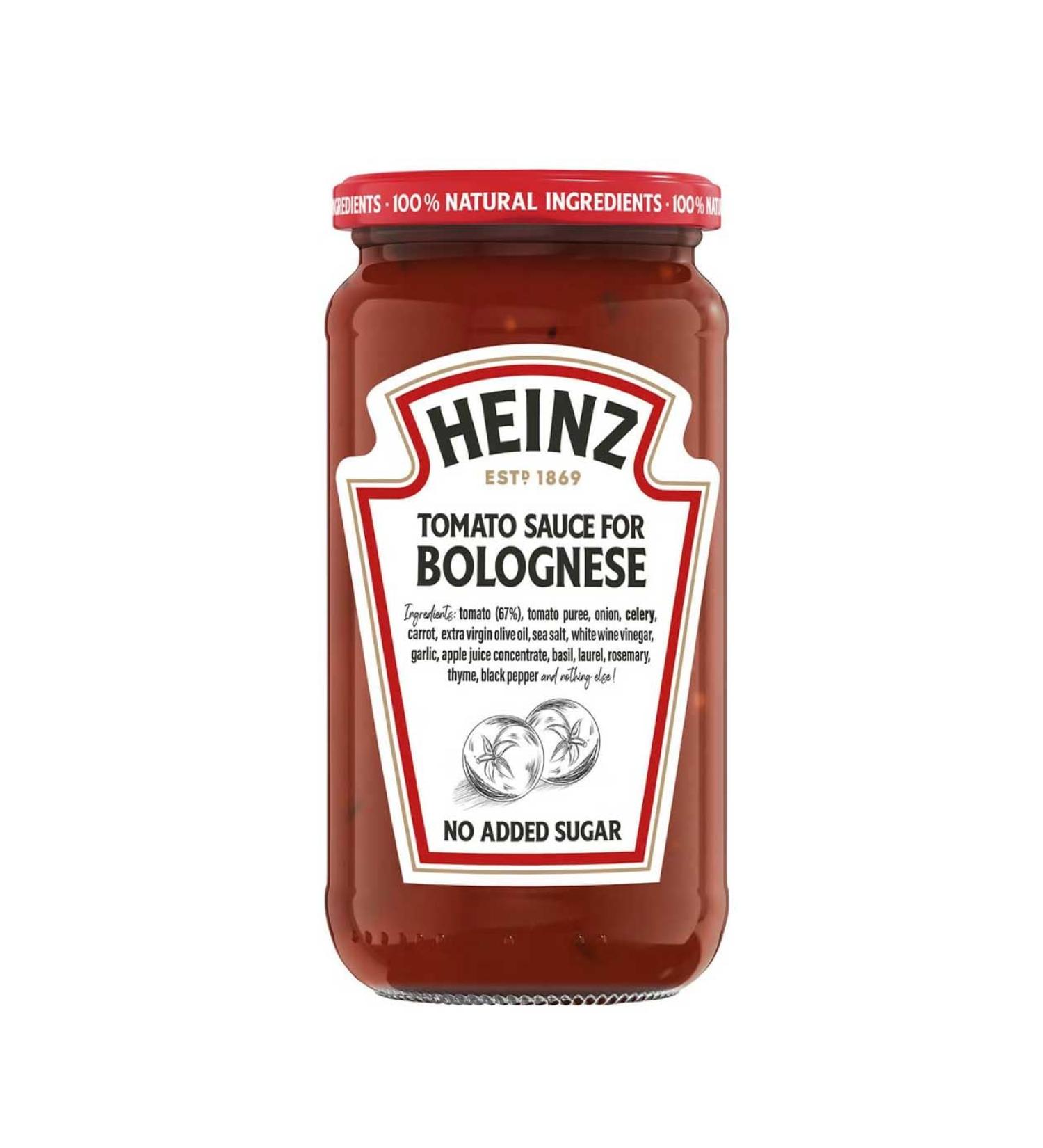 Heinz Tomato Pasta Sauce For Bolognese No Added Sugar 6 Units 490g