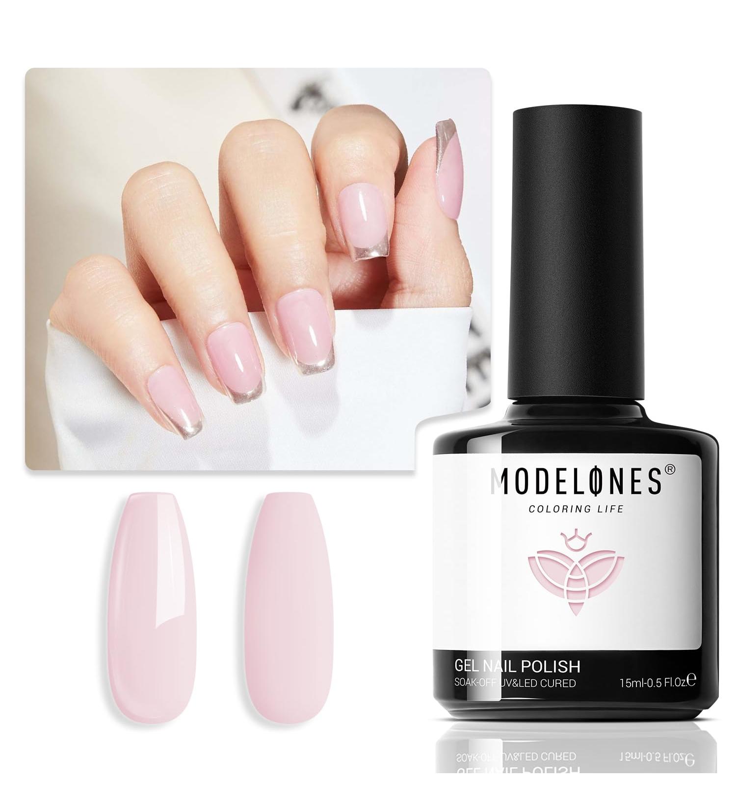 Modelones Gel Nail Polish 15ML Pink Gel Polish Soak Off LED Color Gel Home DIY Professional Salon Manicure Infinite Shine 28 Day Long Lasting 0.5 Fl Ounce - Buy Online on SooperMarket.com