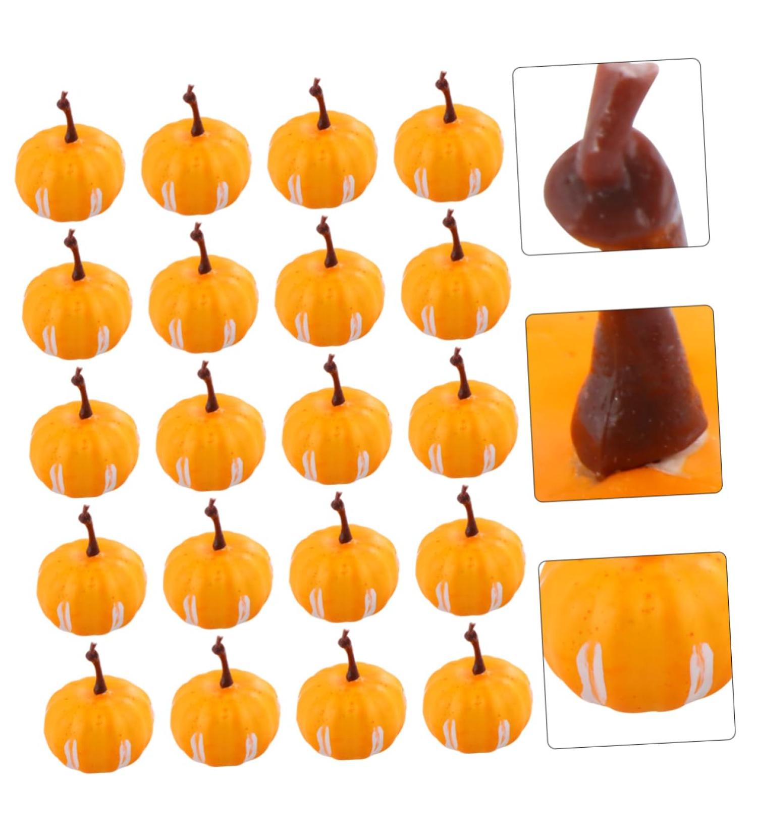 DECHOUS 20pcs Simulated Mini Pumpkin Halloween Decoration Simulation Pumpkin Halloween Pumpkin Crafts Fake Pumpkin Halloween Pumpkin Decoration Painted Decorate Little Pumpkin Foam Yellow 2.2X3.4CM - Buy Online on SooperMarket.com