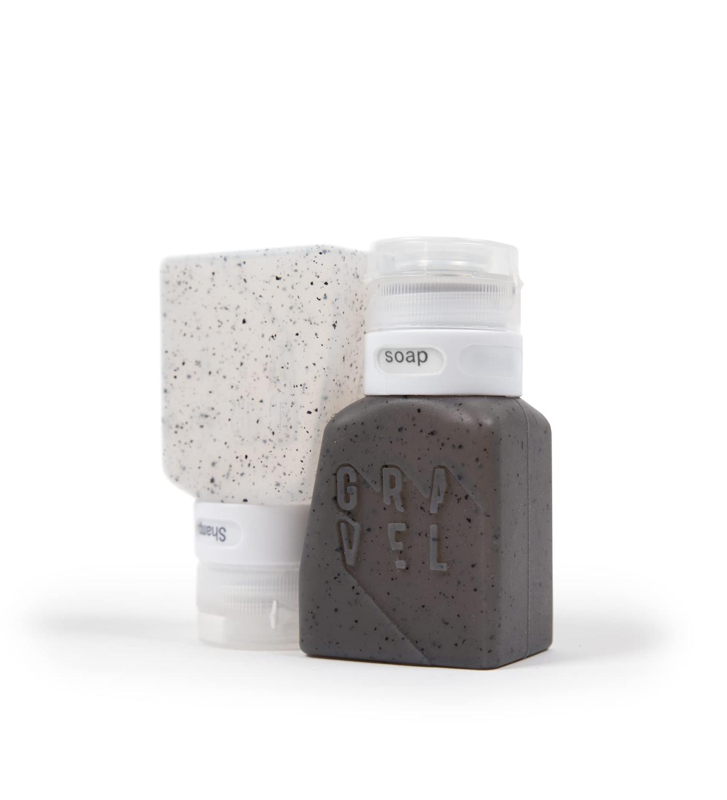 Gravel Travel Bottles 2-Pack | TSA Approved 85ml Leak-Proof Squeezable BPA-Free Containers with Label System - Perfect for Toiletries - Buy Online on SooperMarket.com