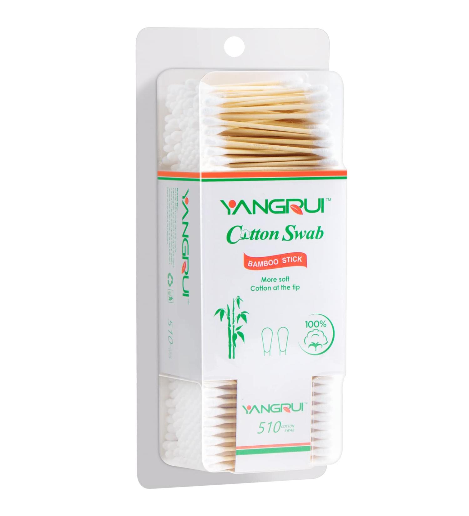 YANGRUI Cotton Swab 510 Count Bamboo Stick BPA Free Eco-friendly Cotton Buds - Pack of 1 - Buy Online on SooperMarket.com