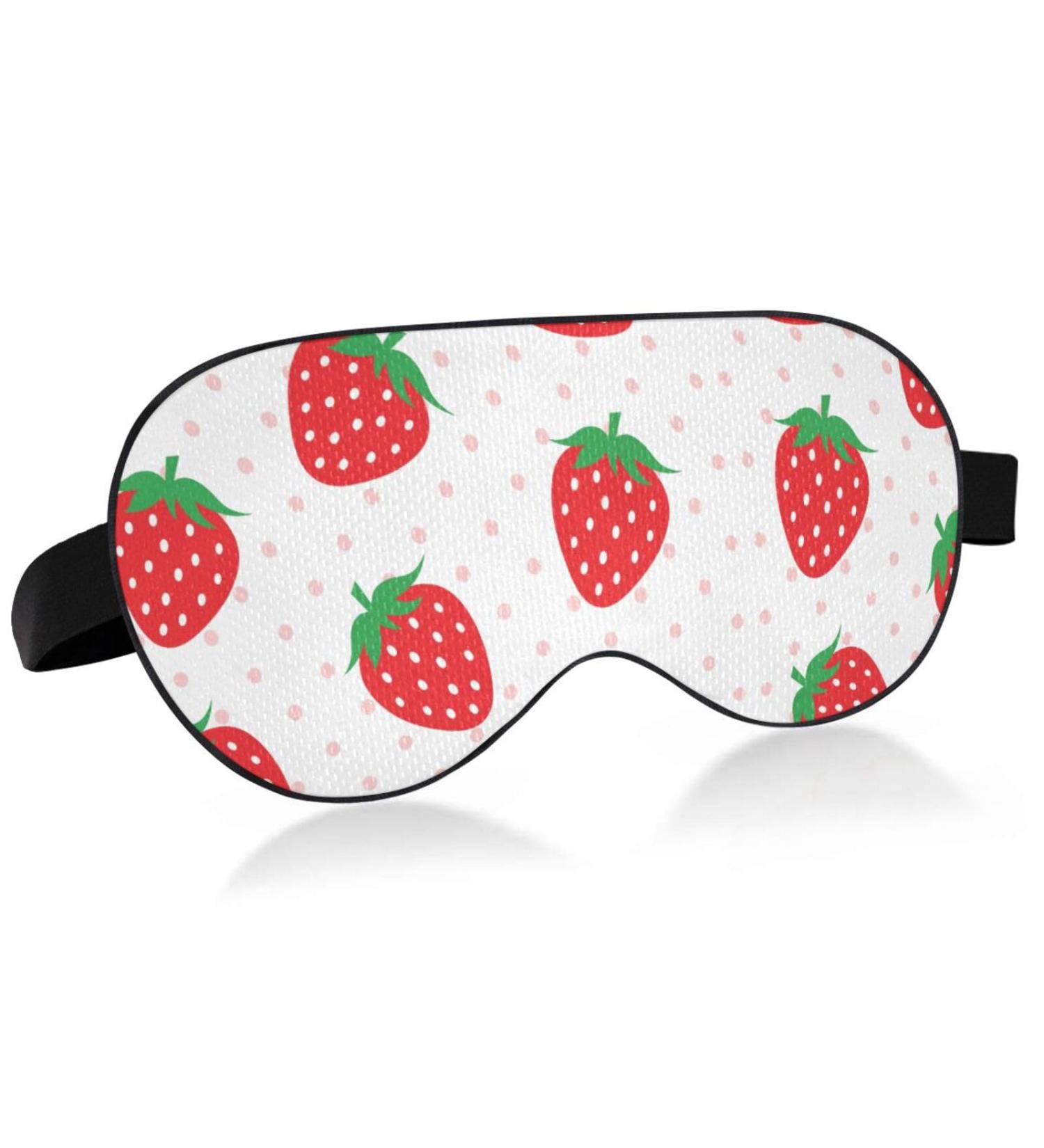 Haskirky Light Blocking Eye Mask for Deep Sleep | Adjustable Adult Men and Women Travel Yoga Meditation | Breathable Comfort | Goodies Strawberry - Buy Online on SooperMarket.com