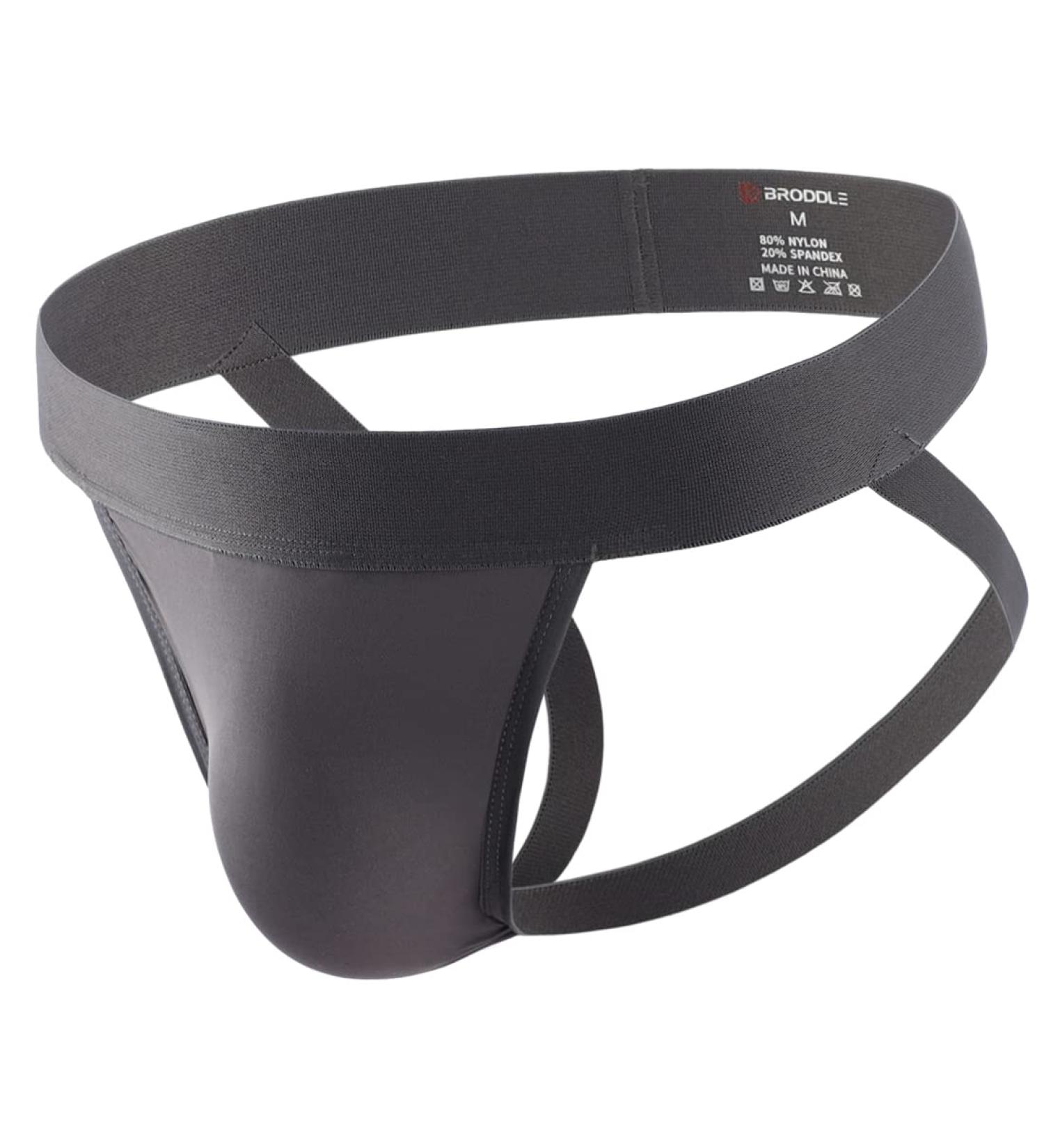 Broddle Men's Charcoal Grey Stretchy Nylon Jockstrap - Medium Size - Buy Online on SooperMarket.com