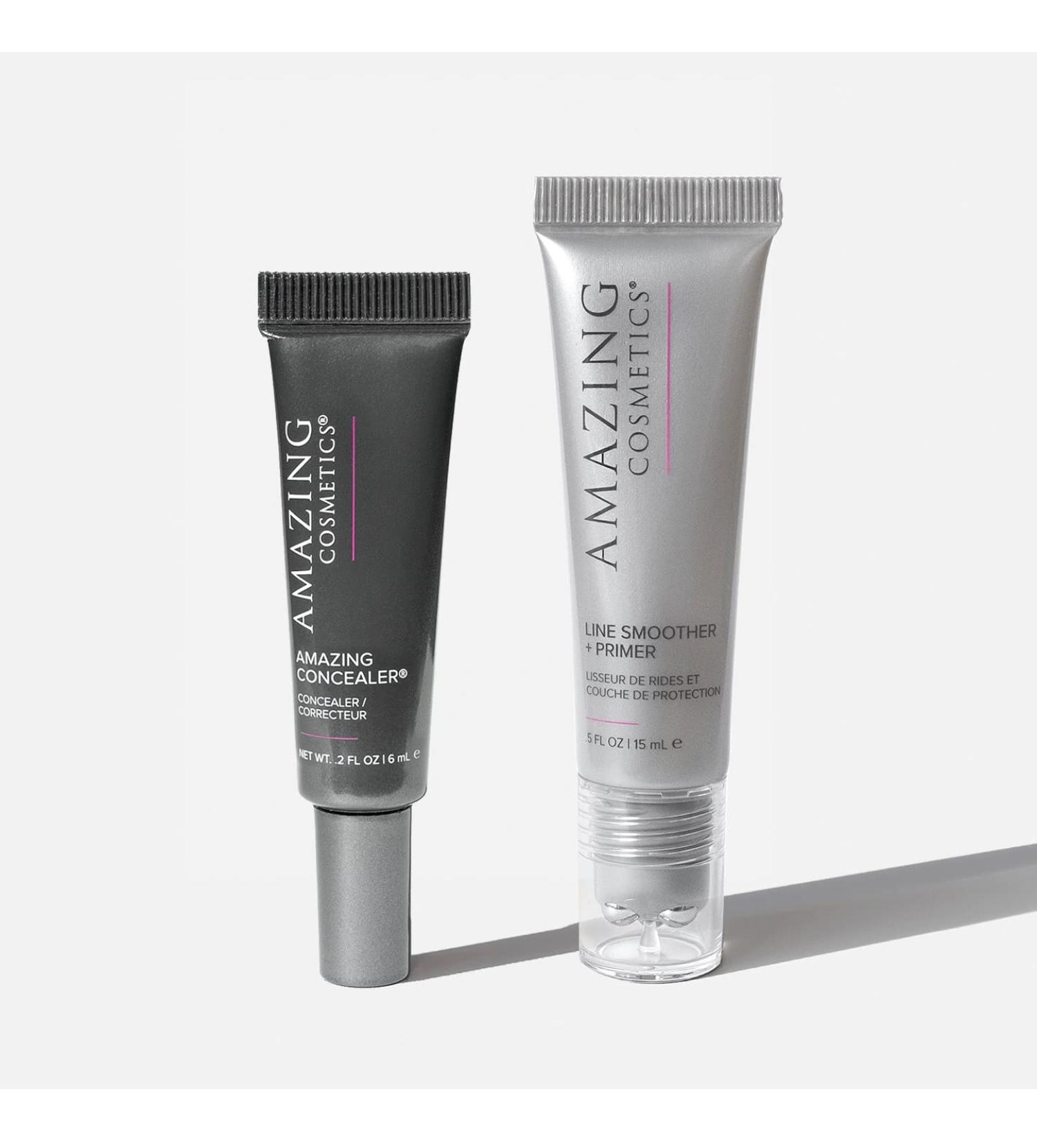 AmazingCosmetics Amazing Concealer & Line Smoother + Primer Bundle - Light Golden - 0.35 Fl Oz (Pack of 2) - Buy Online on SooperMarket.com