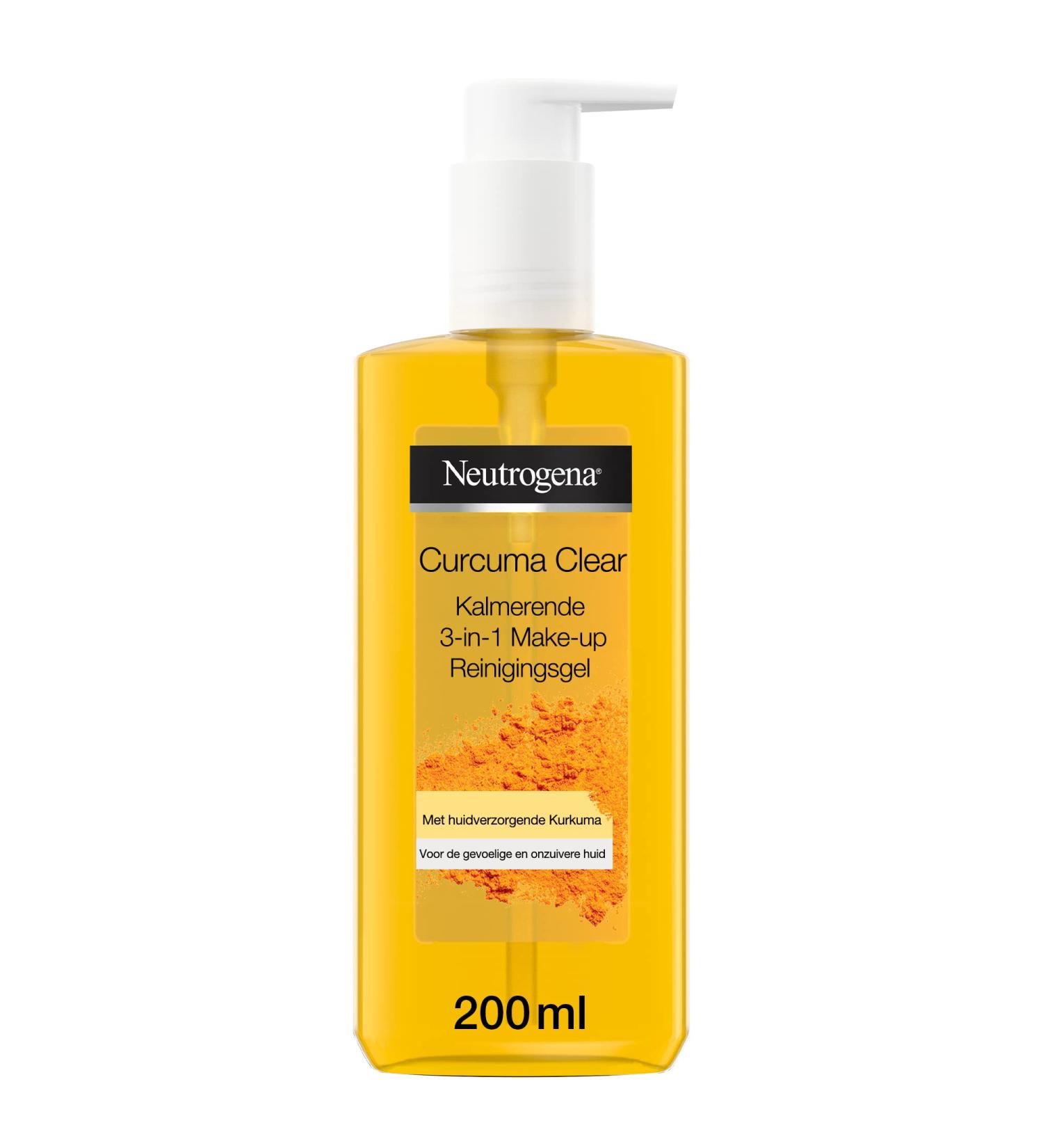 Neutrogena Curcuma Clear 3-in-1 Makeup Remover Gel 200ml - Facial Cleansing & Soothing Formula - Buy Online on SooperMarket.com