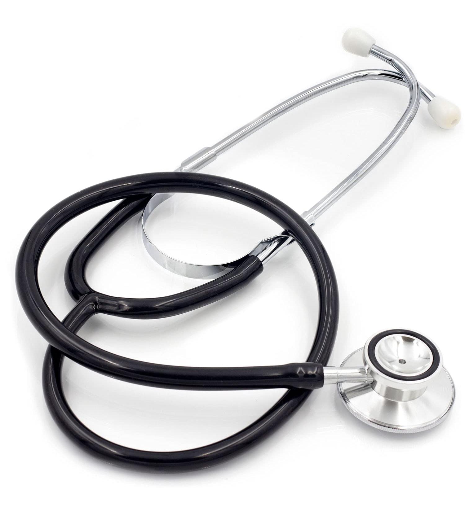MABIS Dual Head Stethoscope for Adults - High Quality Listening to Body Sounds 22 Inch Y Tubing Black - Perfect for Medical Professionals - Buy Online on SooperMarket.com
