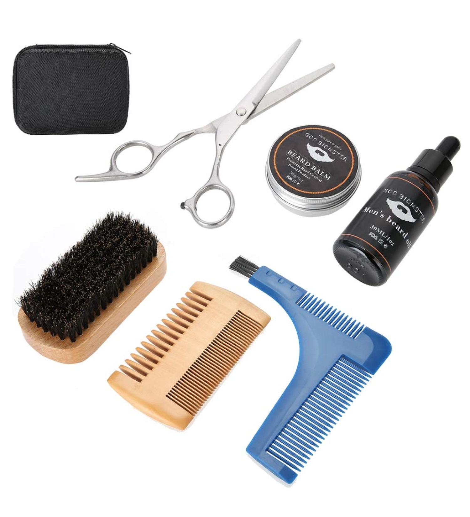 Joyzan Beard Care Set for Men | Complete Grooming Kit with Cream Oil Brush Comb & Trim Tool | Perfect Gift for Him Father & Friend - Buy Online on SooperMarket.com