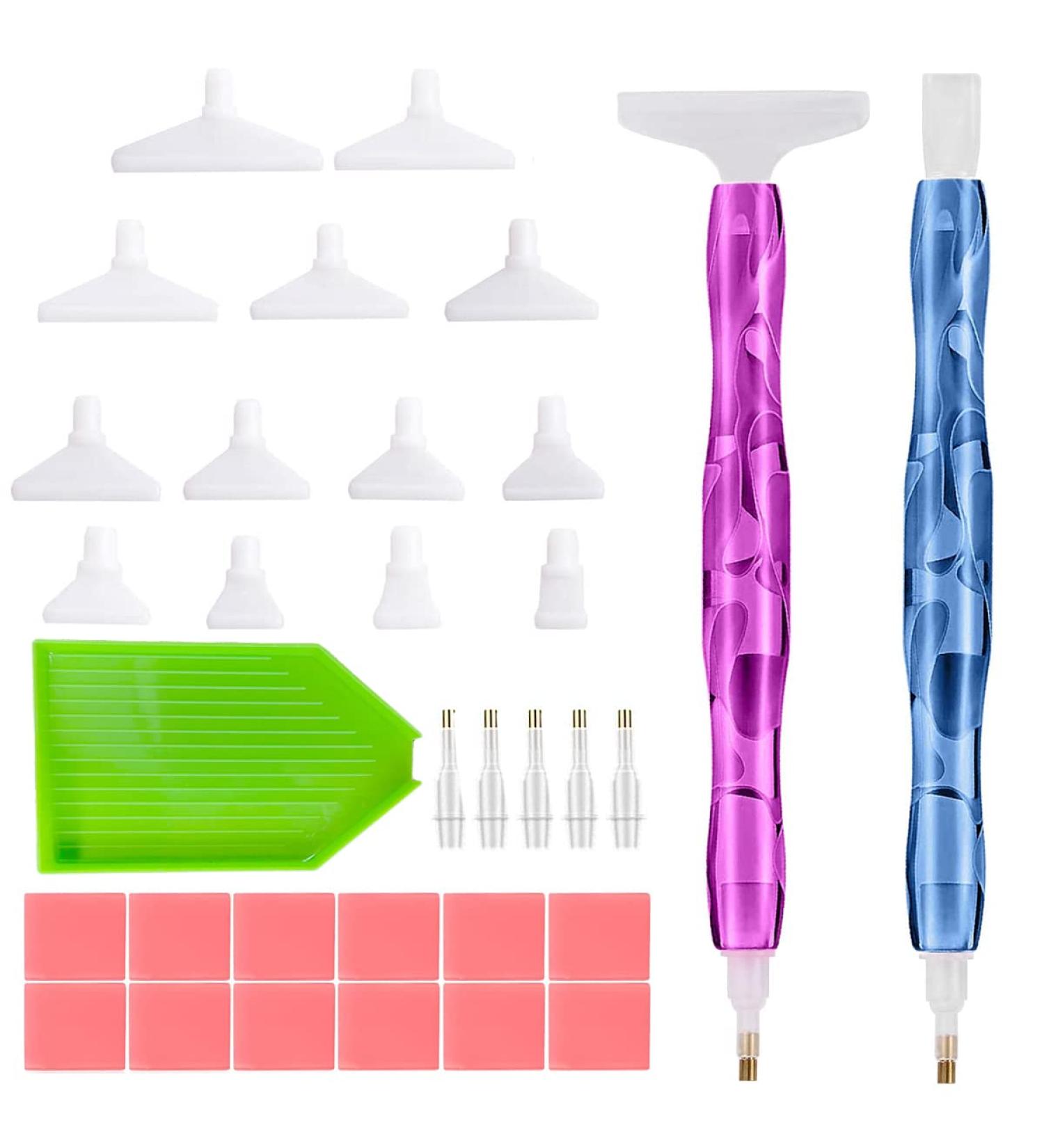 33 Pcs Diamond Painting Pen Set | 2 Resin Art Pens | Clay Tips Tray | 5D Drill Pen | Gem Rhinestone Picker | DIY Craft Accessories - Buy Online on SooperMarket.com