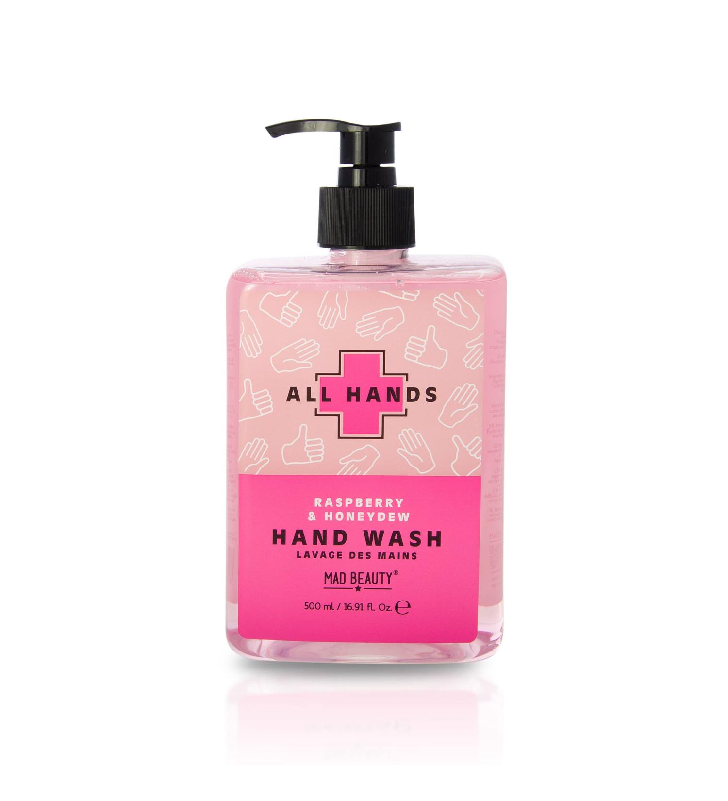 Shop MAD Beauty All Hands Hand Wash 500ml - Raspberry & Honeydew Hydrating Gel Soap for All Skin Types - Buy Online on SooperMarket.com