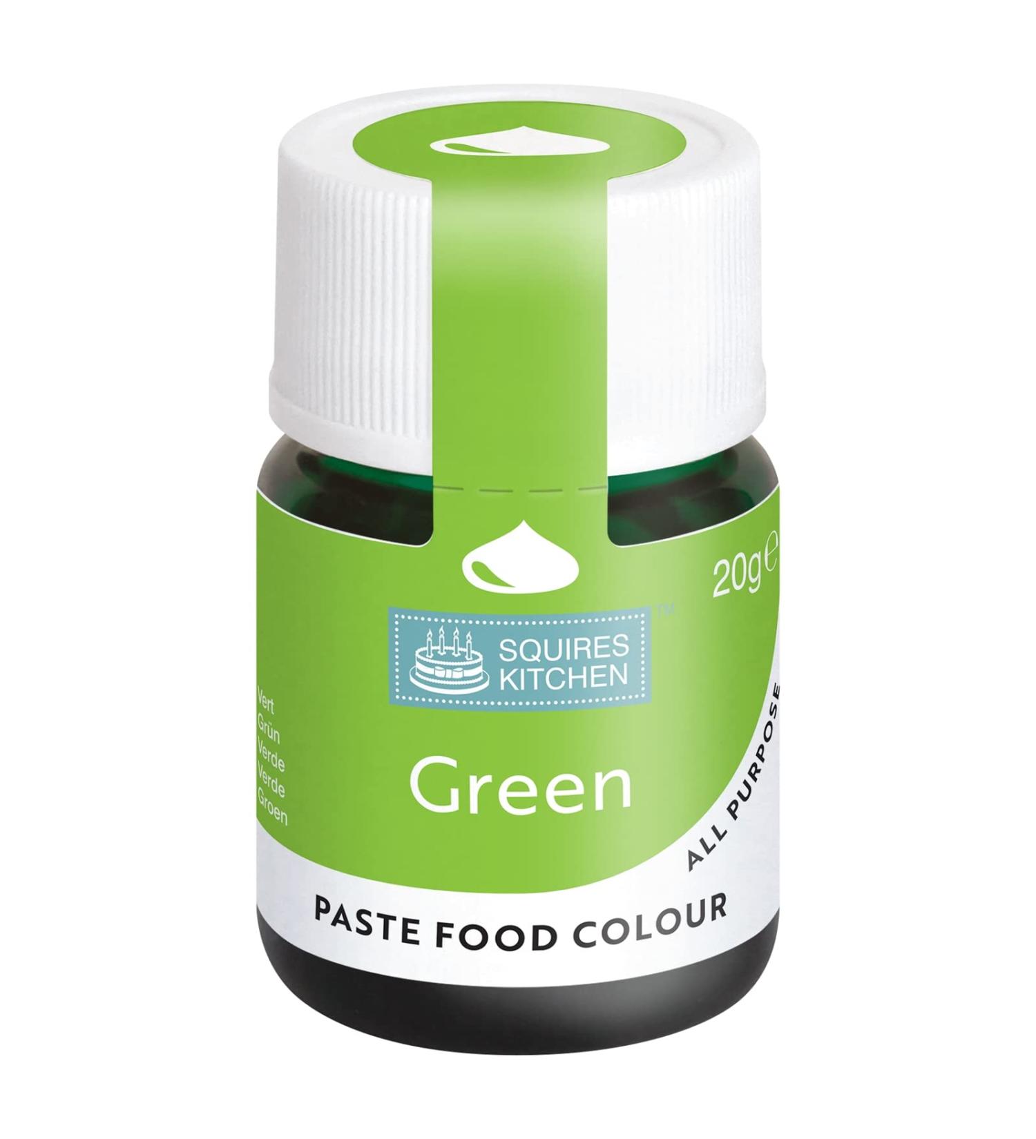 Squires Kitchen Green Food Colouring Paste - 20g | Concentrated Colour for Sugarpaste, Fondant, Buttercream, Royal Icing & More - Buy Online on SooperMarket.com