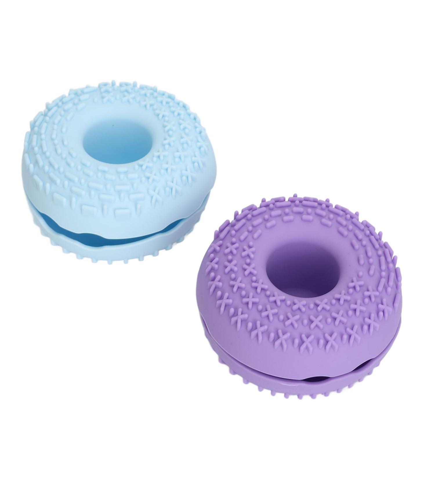 BORDSTRACT 2PCS Makeup Brush Cleaning Folding Bowl Beauty Tool Cleaning Washing Bowl Cute Shaped Soft Silicone Cosmetic Brushes Washing Tool Blue Purple - Buy Online on SooperMarket.com