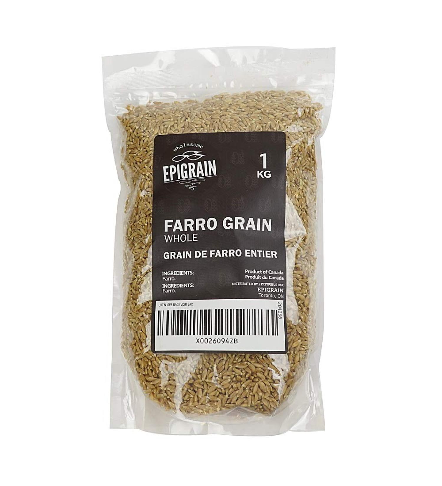 Epigrain Canadian Farro Whole Grain 1kg | Vegan | Organic | High Fiber, Iron, Protein, Magnesium, Zinc, Antioxidants - Buy Online on SooperMarket.com