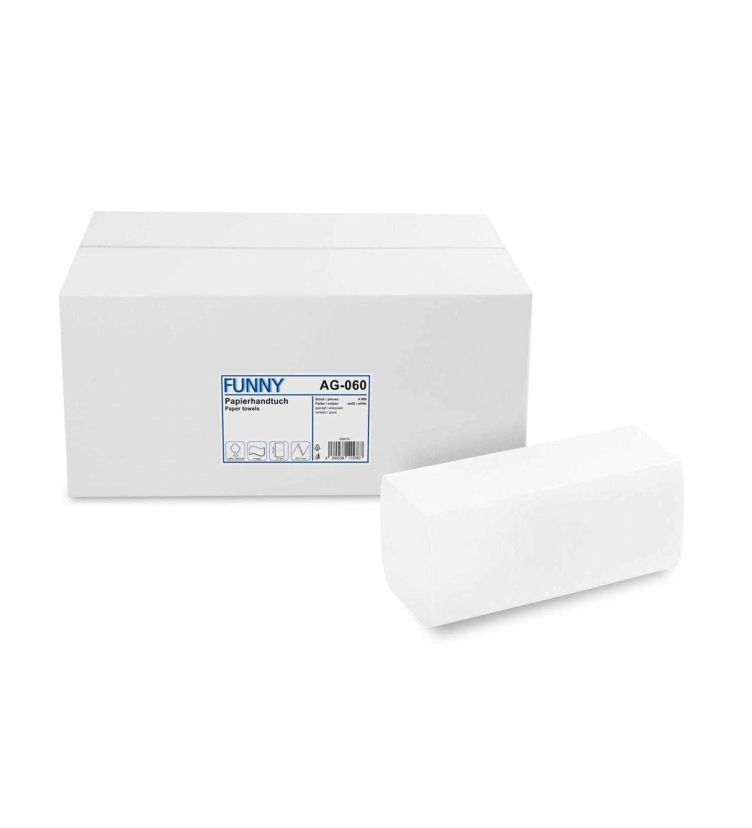 Buy Funny Paper Towels 4000 pcs - Bright White 2-Ply ZZ/V-Fold | International Shipping Available - Buy Online on SooperMarket.com