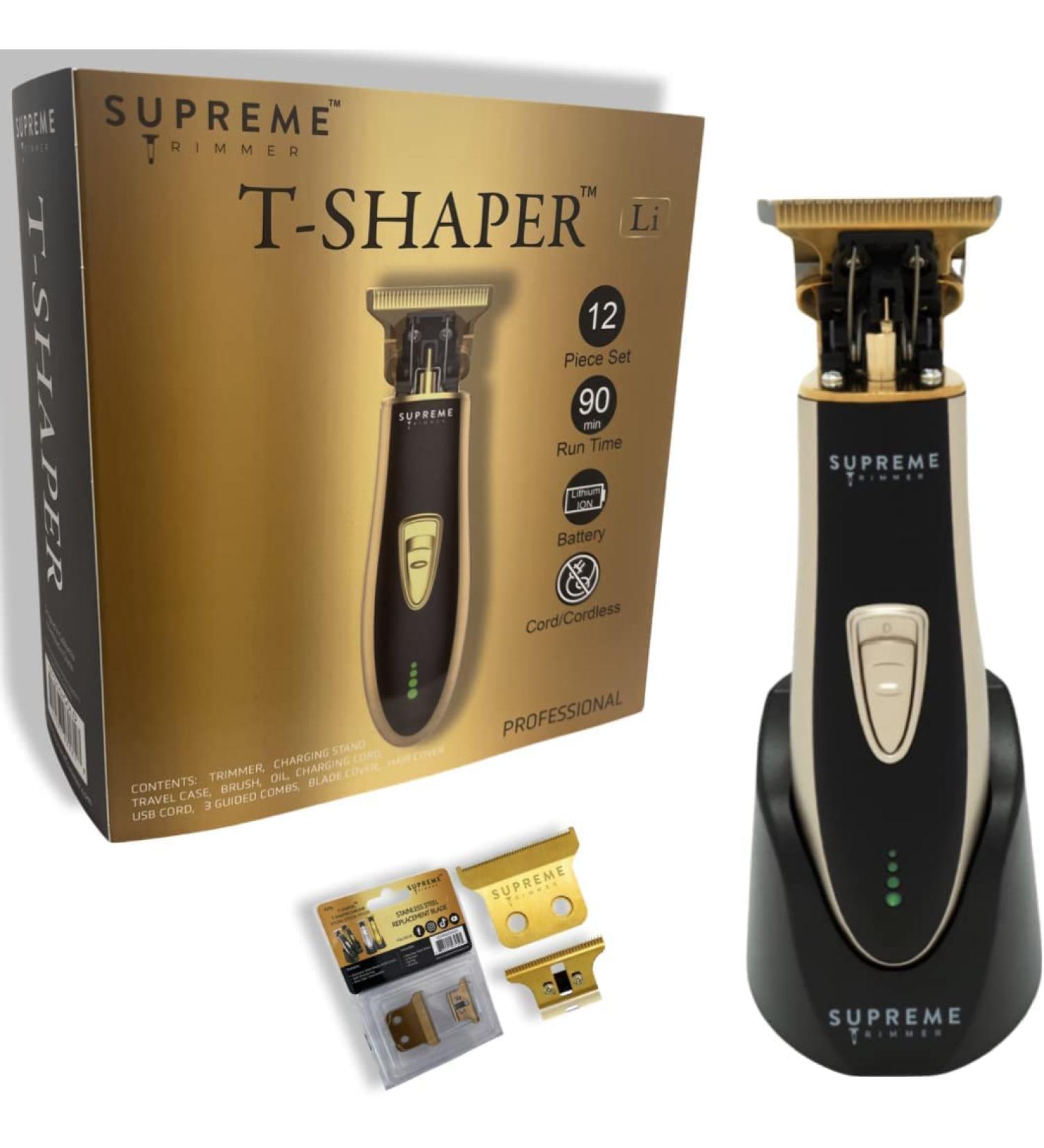 Supreme Trimmer ST5210 Men's Hair Clipper - Professional Cordless Barber Liner for Beard & Hair - Gold T-Shaper Li with Extra Blade - Buy Online on SooperMarket.com
