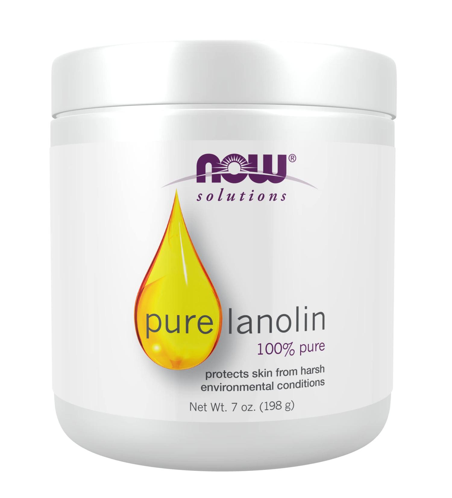 Now Foods Solutions Pure Lanolin 7 oz - 100% Natural Moisturizer for Skin Care - Buy Online on SooperMarket.com