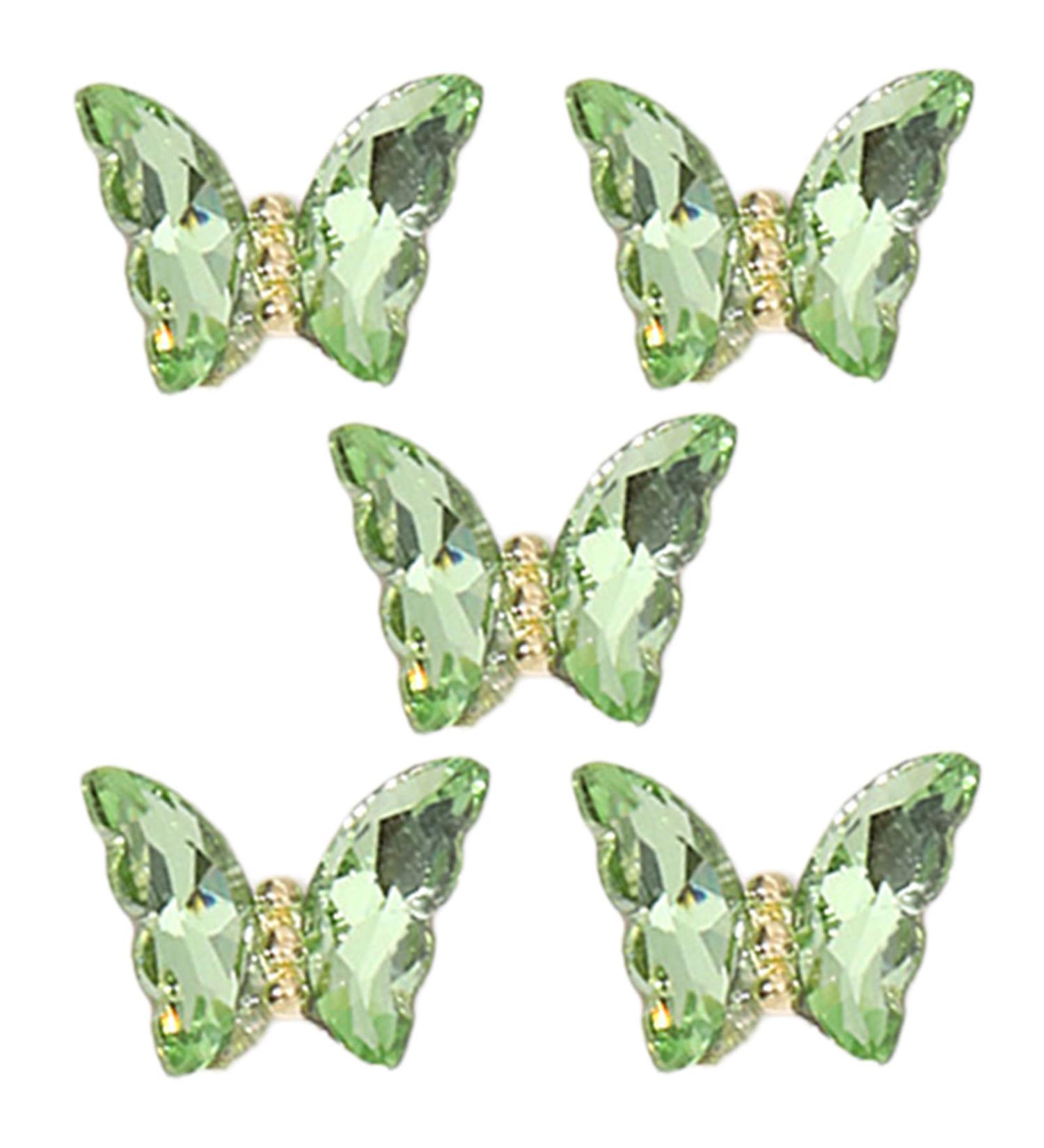 1Bag Butterfly Rhinestones 3D Fashionable Craft Accessories Embellishment For Decoration Green H098 - Buy Online on SooperMarket.com