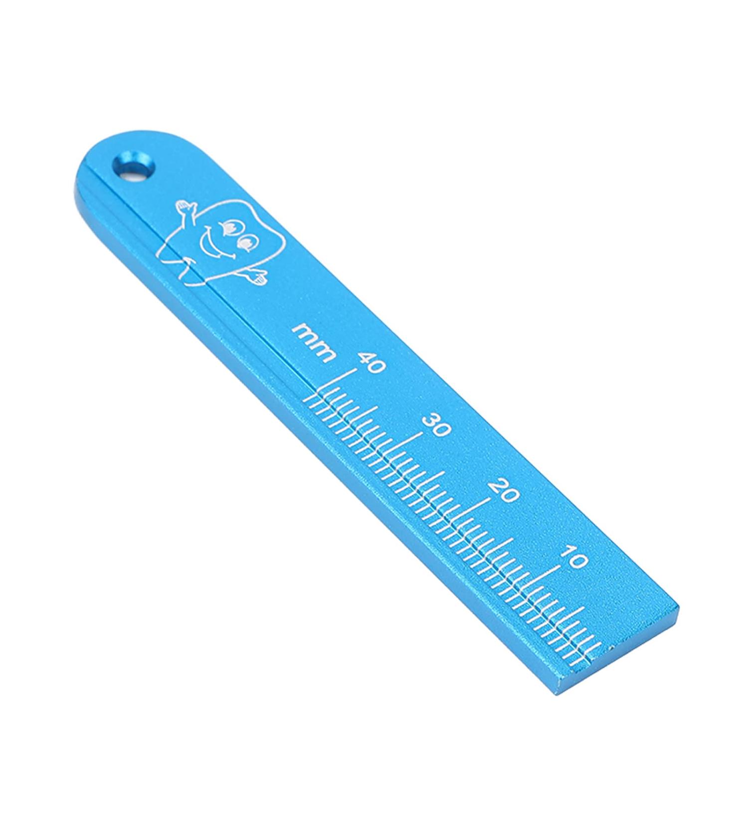 Lizealucky Dental Ruler - Endo Ruler for Accurate Measurements | Aluminum Alloy Oral Gauge | AutoClavable Endodontic Instrument in Blue - Buy Online on SooperMarket.com