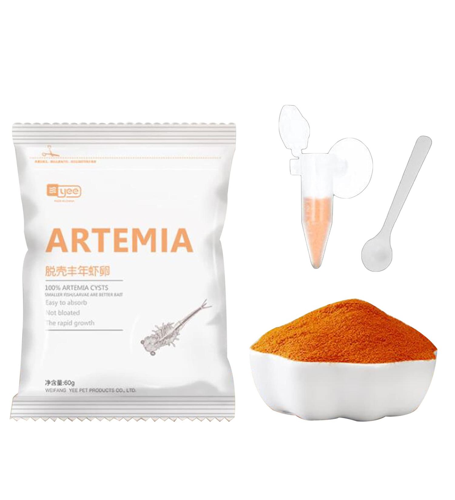 JUNNOTI 60G Aquarium Hatching Fish Food Artemia Shelling Eggs Brine Shrimp Shelling Eggfood for Feeding Baby Fishes - Buy Online on SooperMarket.com