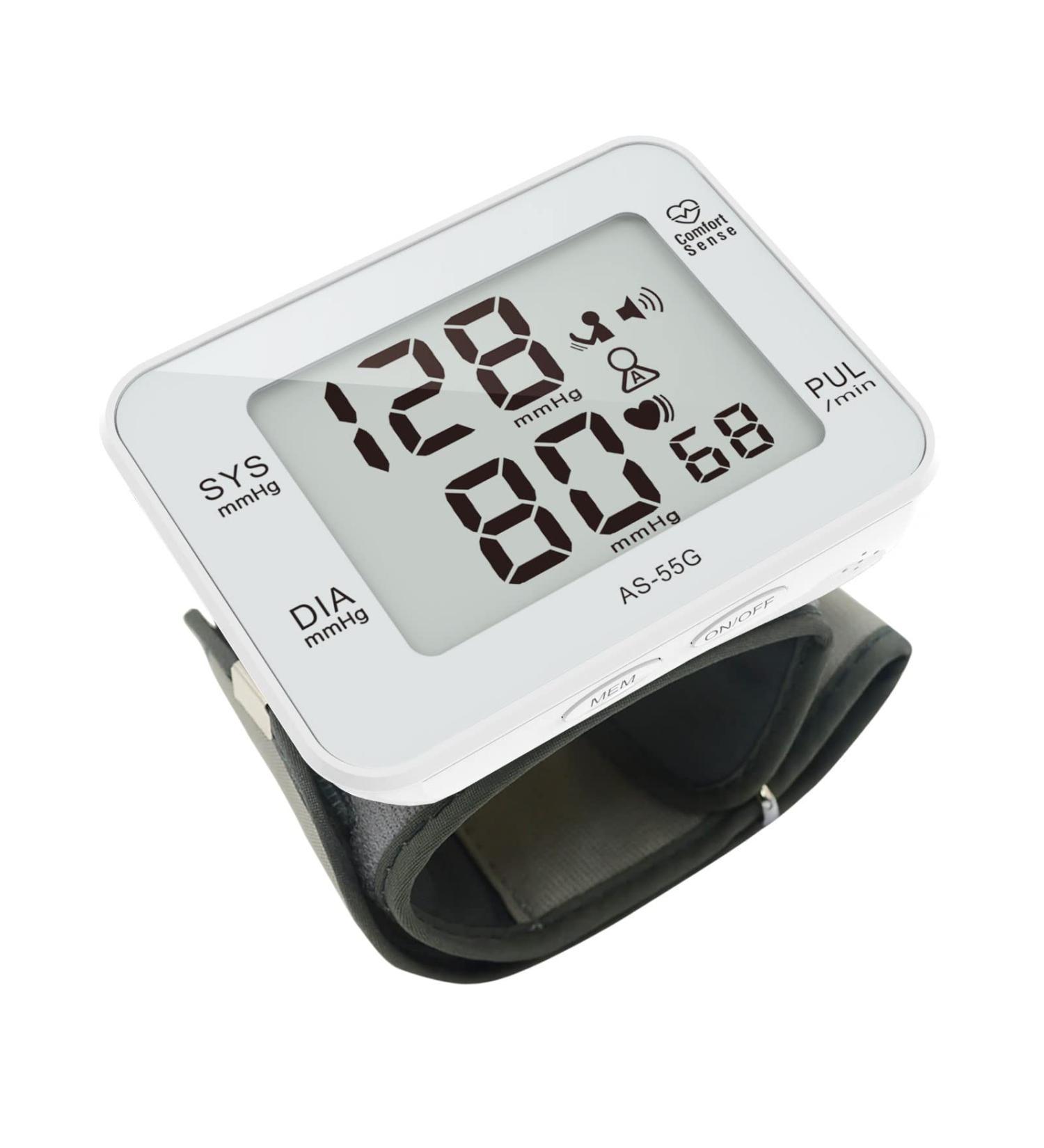 Wrist Blood Pressure Monitor with Voice Broadcast & Large Display Screen - Automatic BP Cuff with Irregular Heartbeat Indicator - 180 Readings Memory - Carrying Case - Buy Online on SooperMarket.com