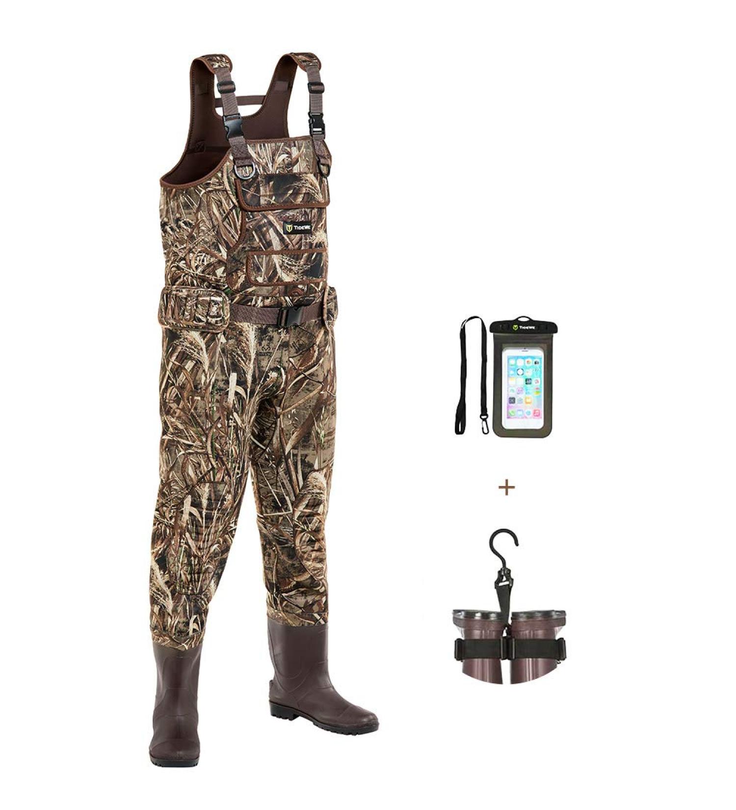 TIDEWE Men's Realtree MAX5 Camo Chest Waders with Boots Hanger - Waterproof Fishing & Hunting Waders - Buy Online on SooperMarket.com