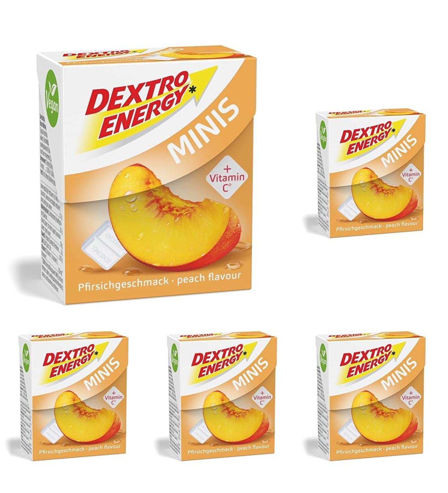 Dextro Energy Minis Peach | 50g Dextrose Tablets | Quick Glucose Boost | 5-Pack for Everyday & Sports - Buy Online on SooperMarket.com
