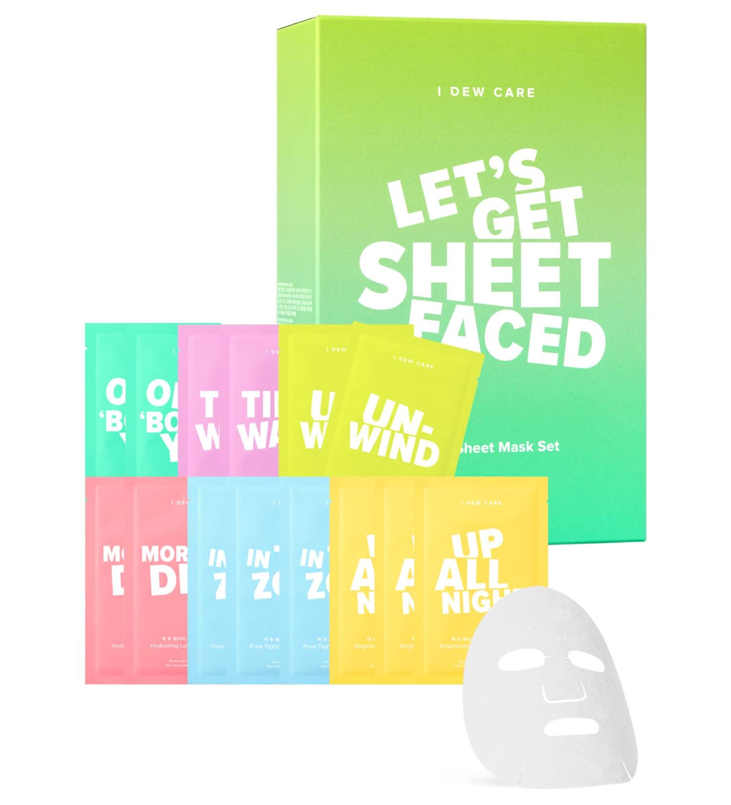I Dew Care Let's Get Beauty Sheet Faced - 14 Day Sheet Mask Set (20ml Each) | Hydrating & Rejuvenating - Buy Online on SooperMarket.com